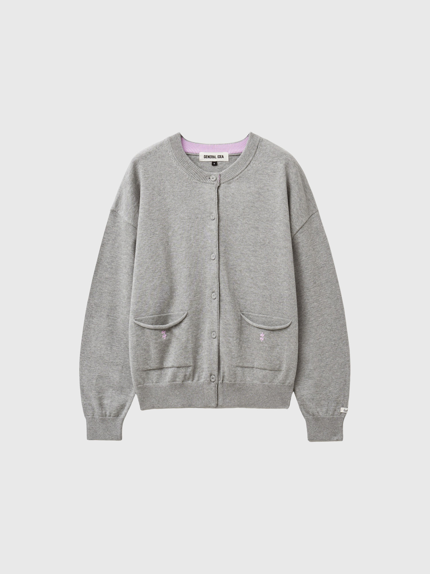 woman cotton loose fit pocket cardigan [light grey]