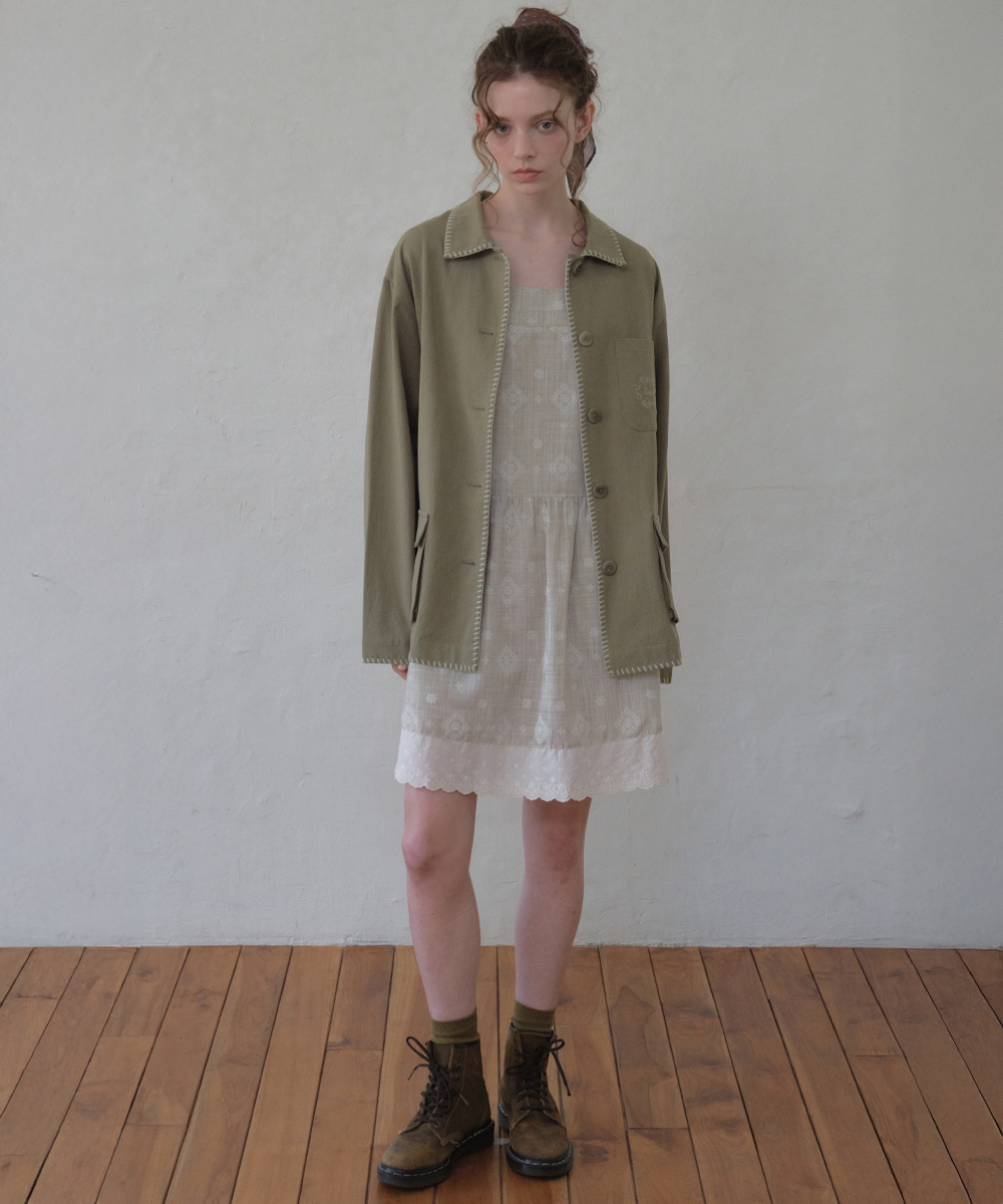 Melo Embroidered Work куртка_Light khaki(OC26OT02)