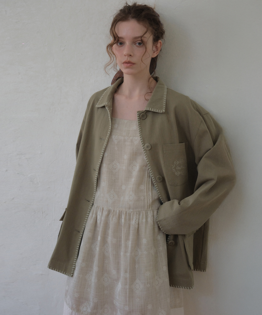 Melo Embroidered Work куртка_Light khaki(OC26OT02)