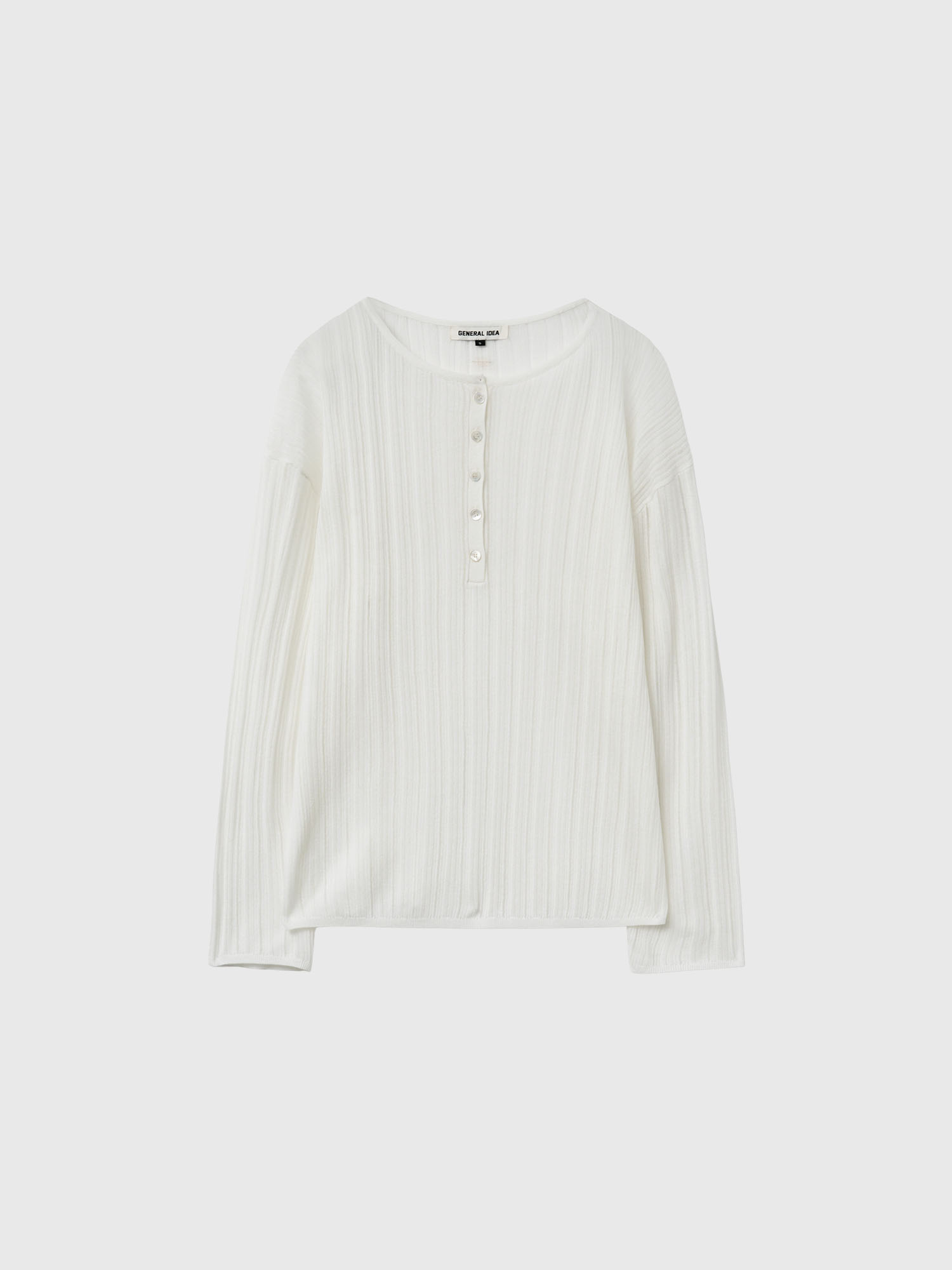 woman see-through henry-neck pullover [ivory]