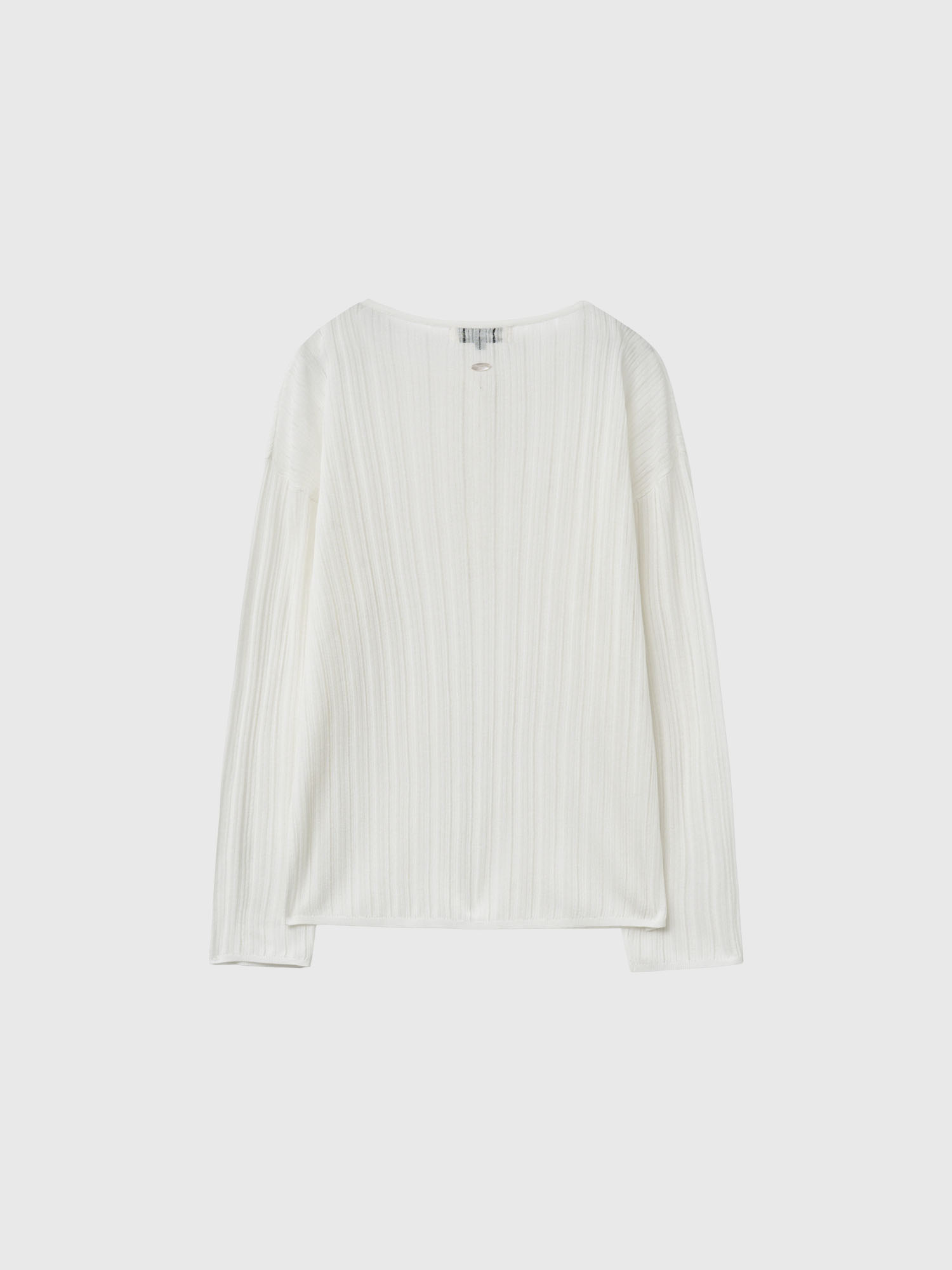 woman see-through henry-neck pullover [ivory]