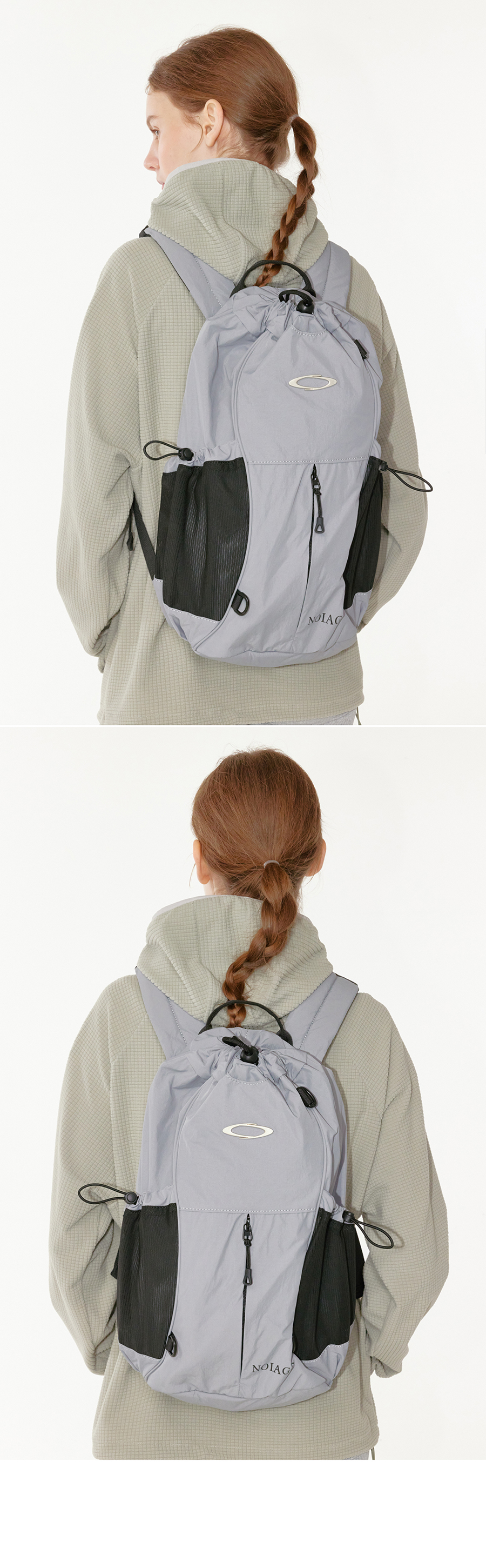 DRAWSTRING SYMBOL BACKPACK - 2 COLORS GREY
