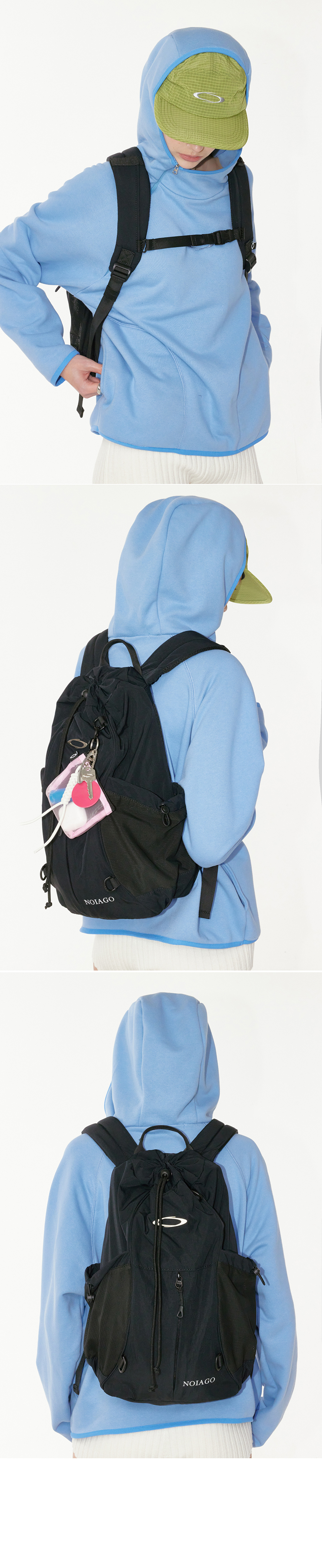 DRAWSTRING SYMBOL BACKPACK - 2 COLORS GREY