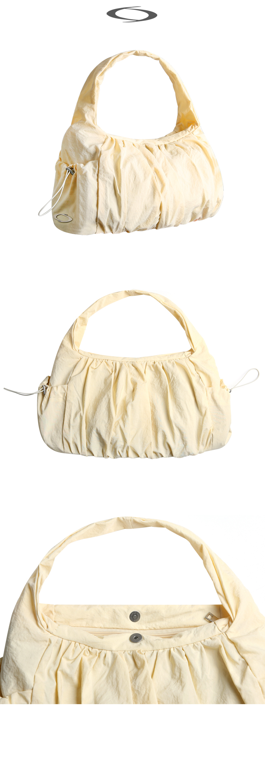 SHIRRING SHOULDER BAG - 3 COLORS IVORY