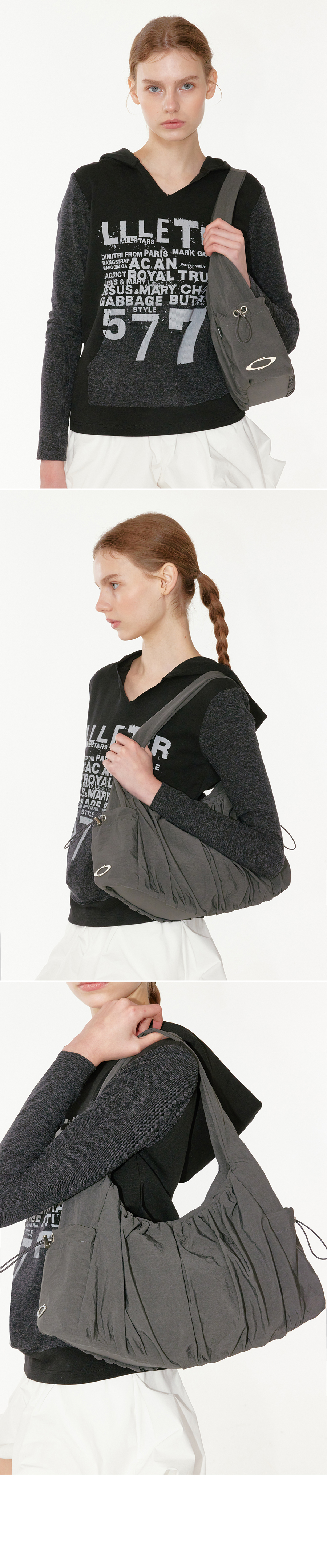 SHIRRING SHOULDER BAG - 3 COLORS IVORY