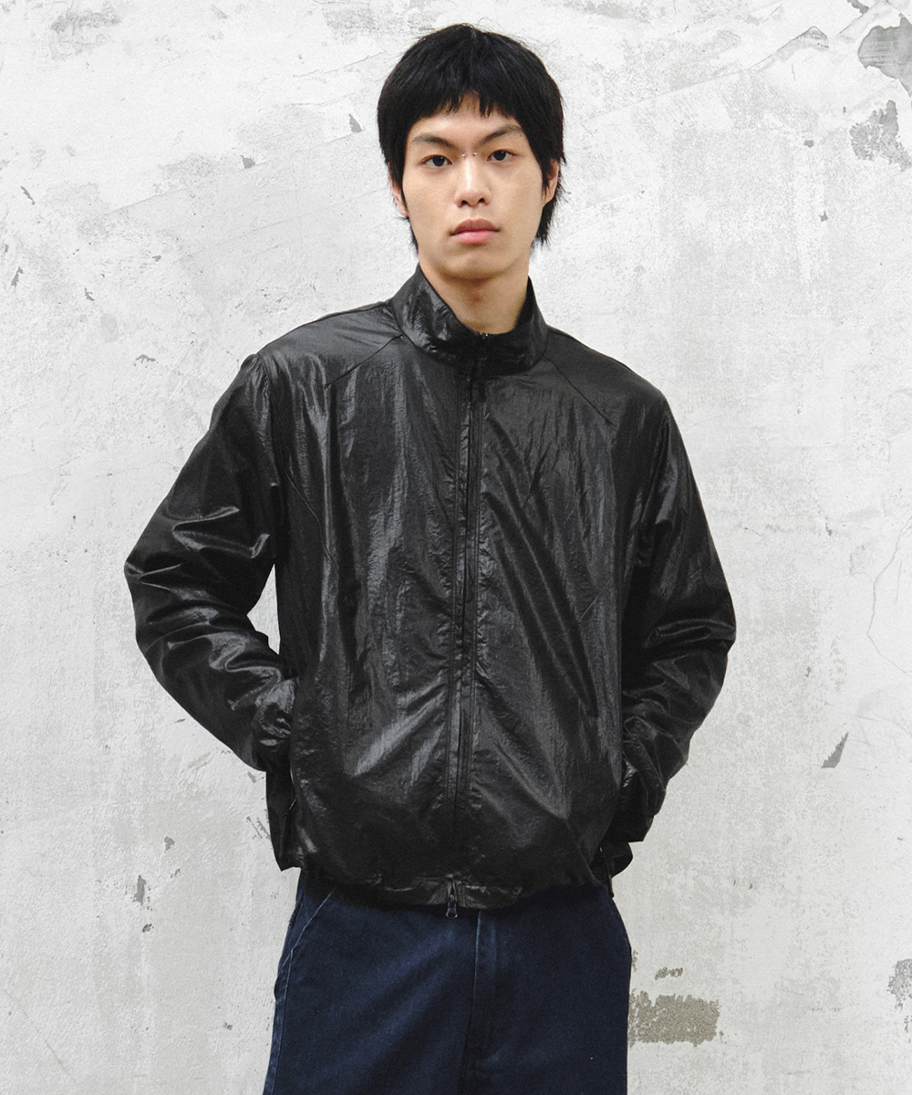 High Line Coated Track Jacket_Black