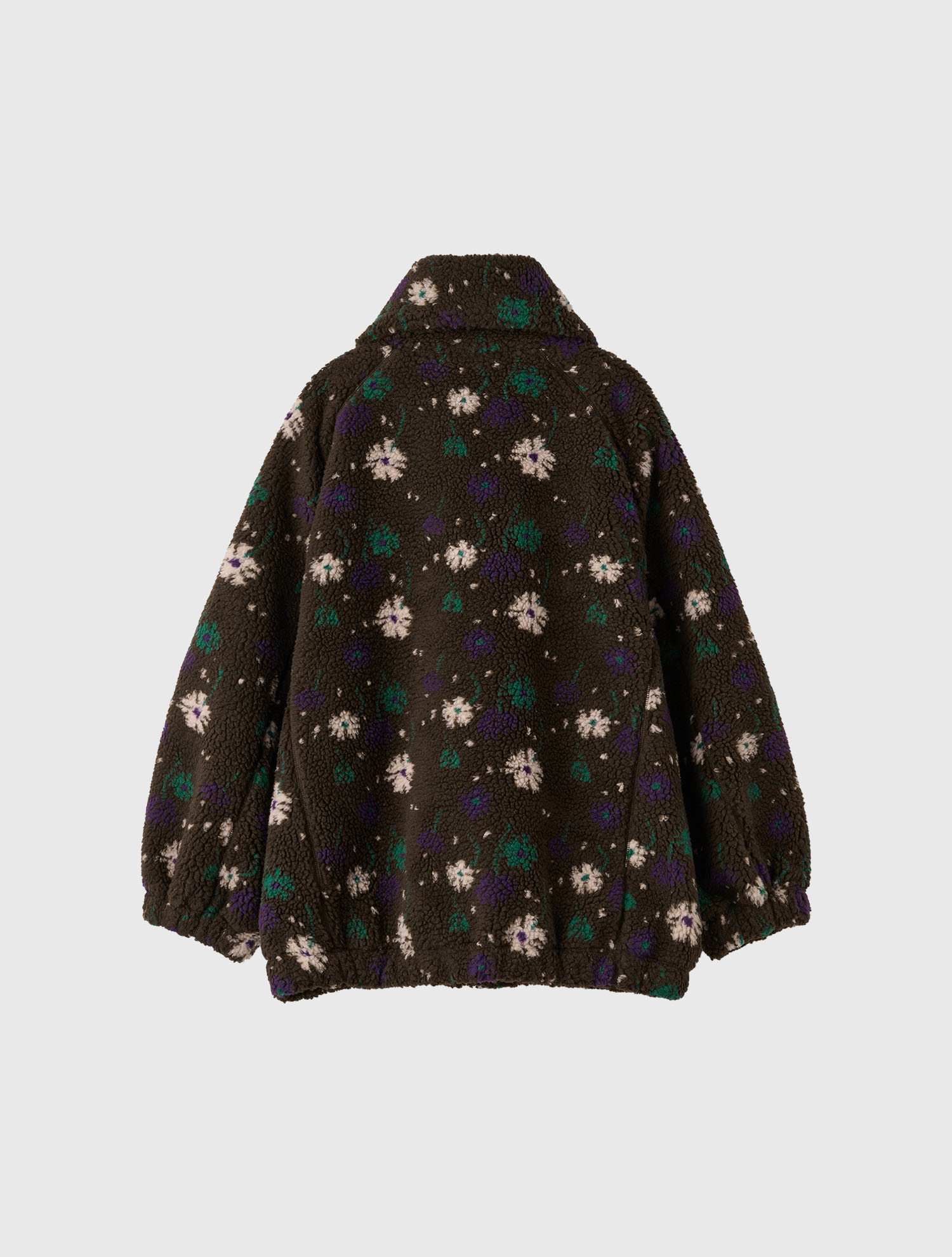 woman flower-patterned fleece jumper [коричневый]