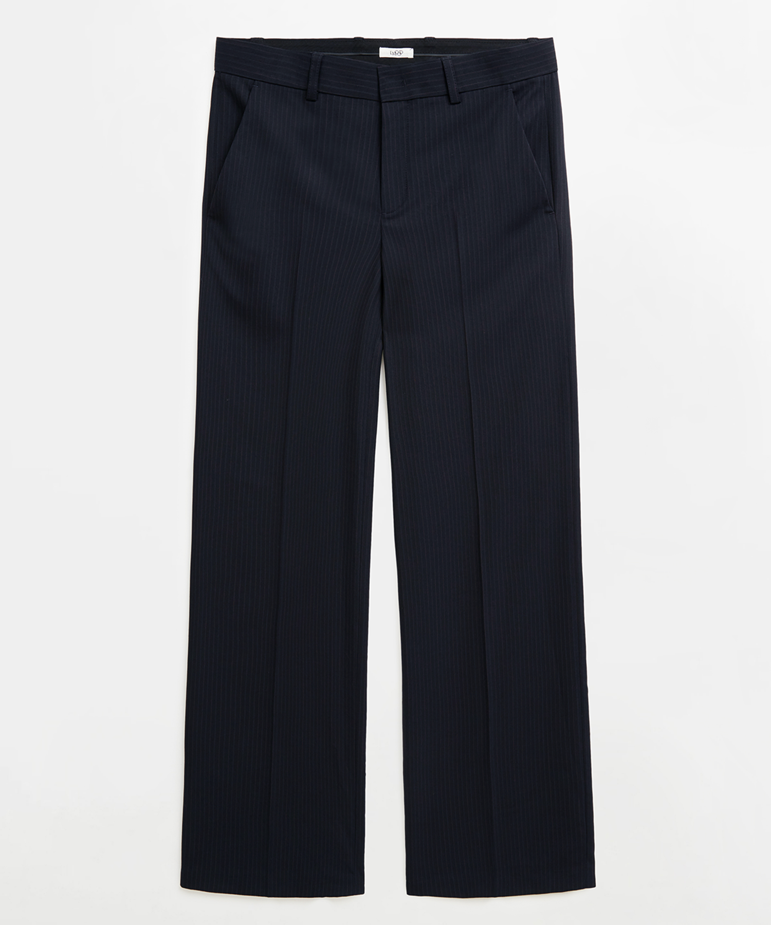 Rigel Wool Silk Blend Striped Slacks, Dark темно-синий