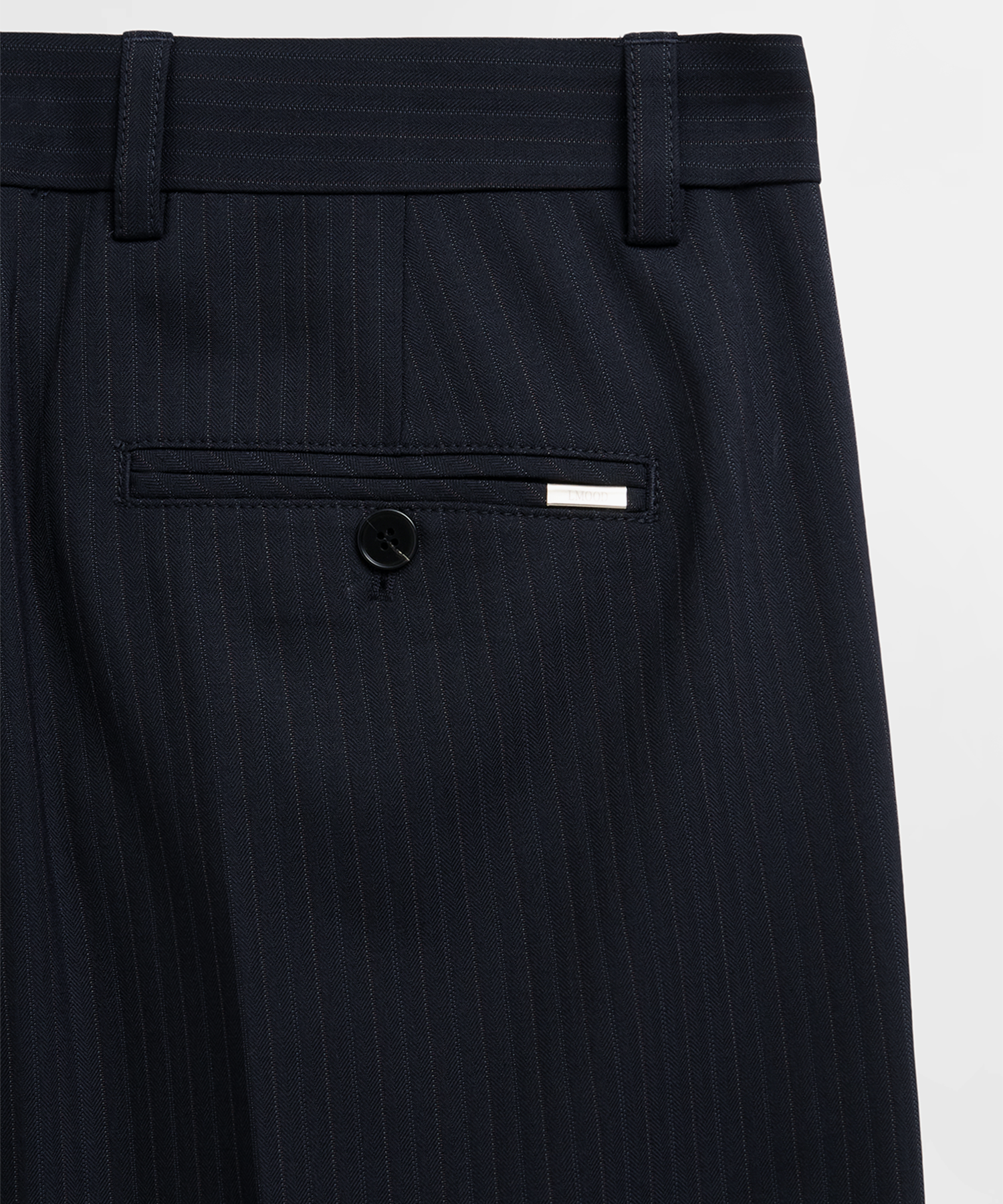 Rigel Wool Silk Blend Striped Slacks, Dark темно-синий