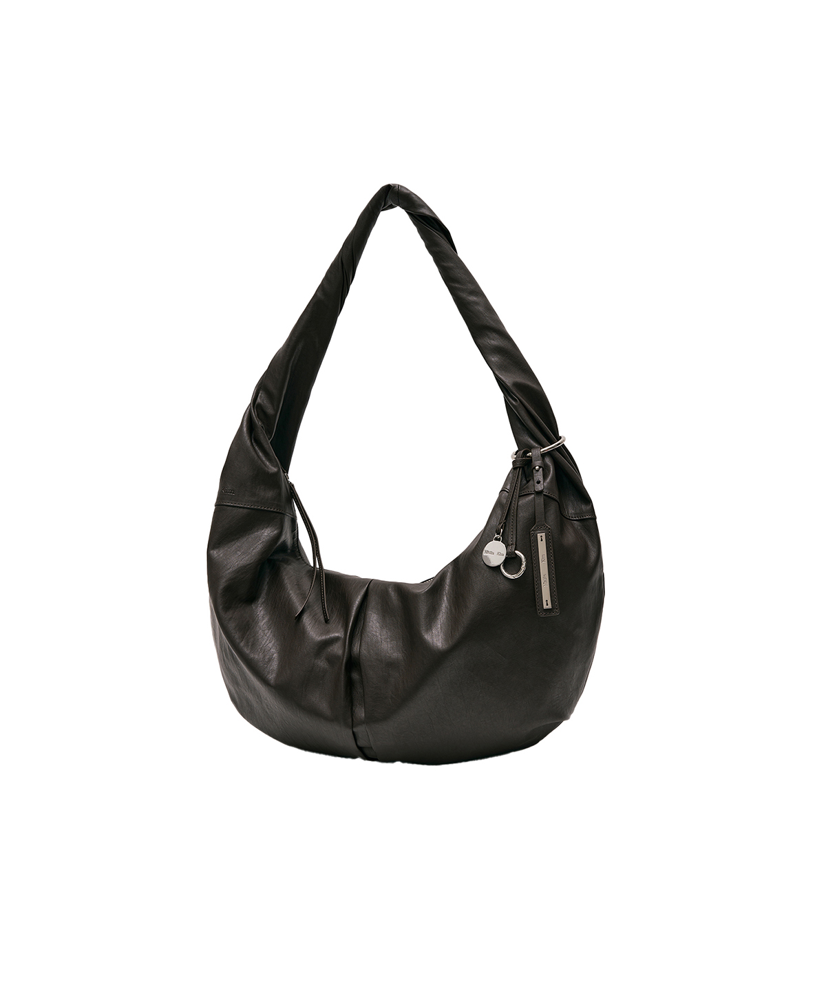 TWIST HANDLE LARGE HOBO BAG IN DARK коричневый