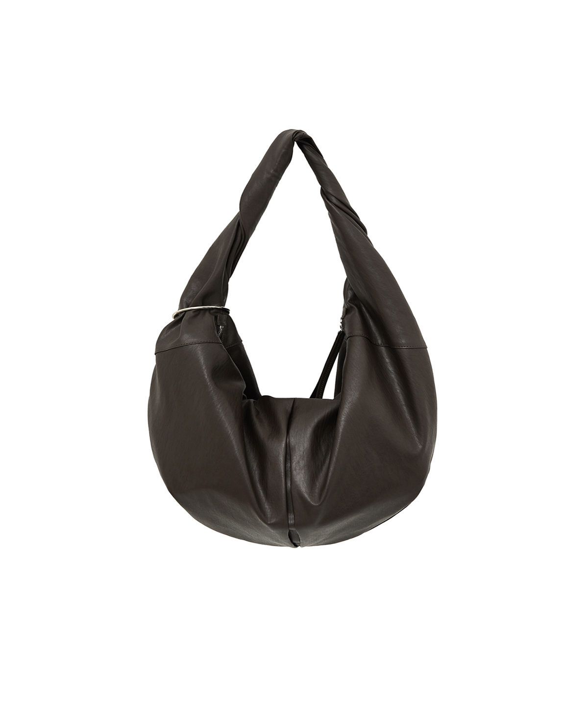 TWIST HANDLE LARGE HOBO BAG IN DARK коричневый
