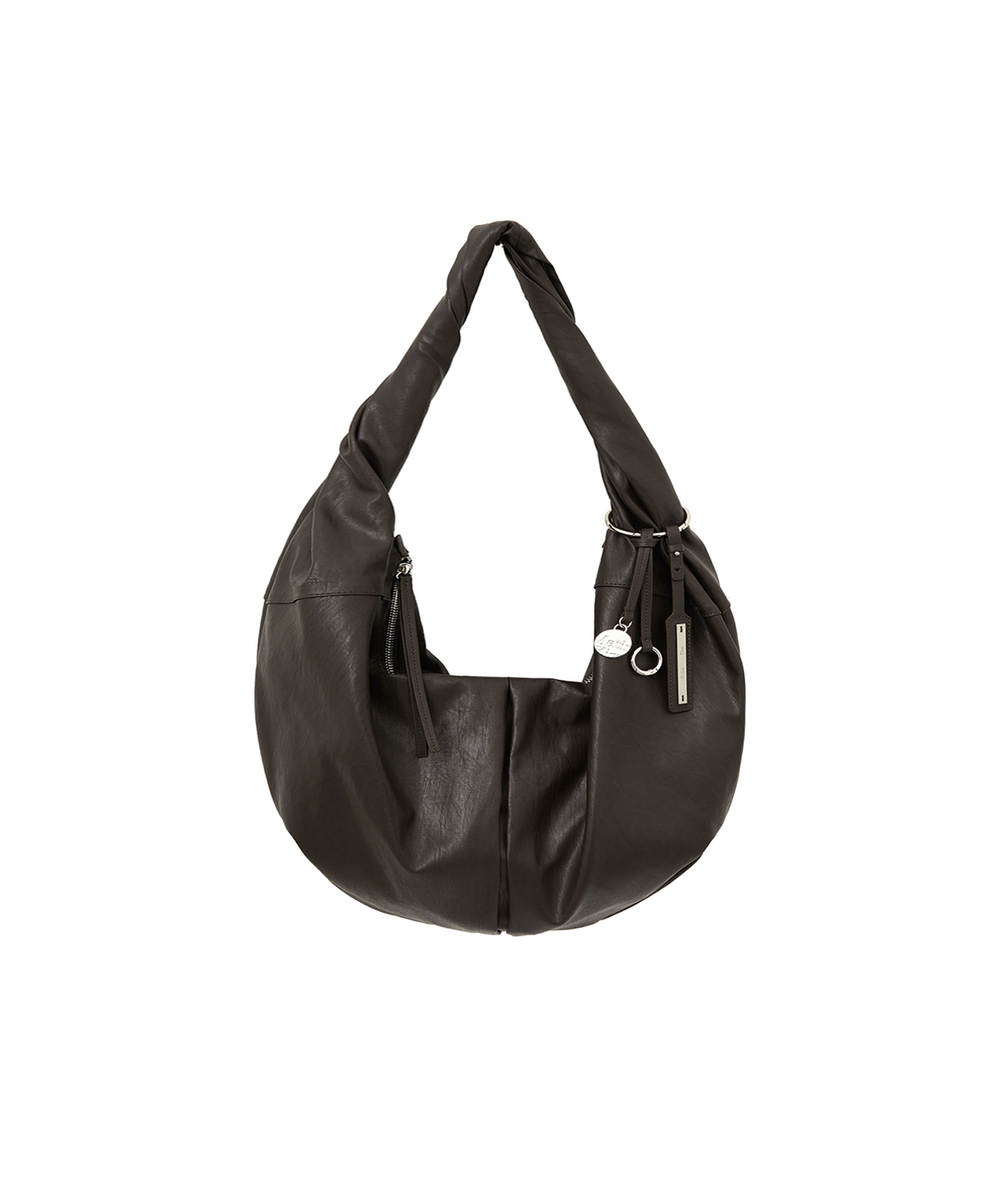 TWIST HANDLE LARGE HOBO BAG IN DARK коричневый