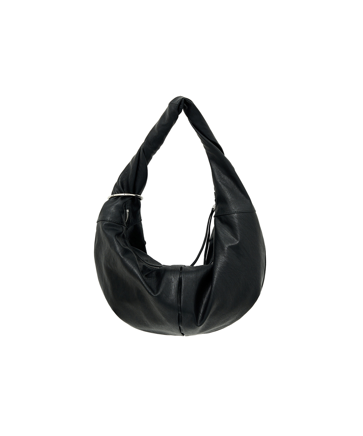 TWIST HANDLE SMALL HOBO BAG IN черный