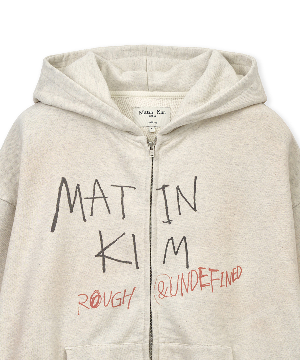 VINTAGE WASHED GRAFFITI HOODY ZIP UP IN BEIGE