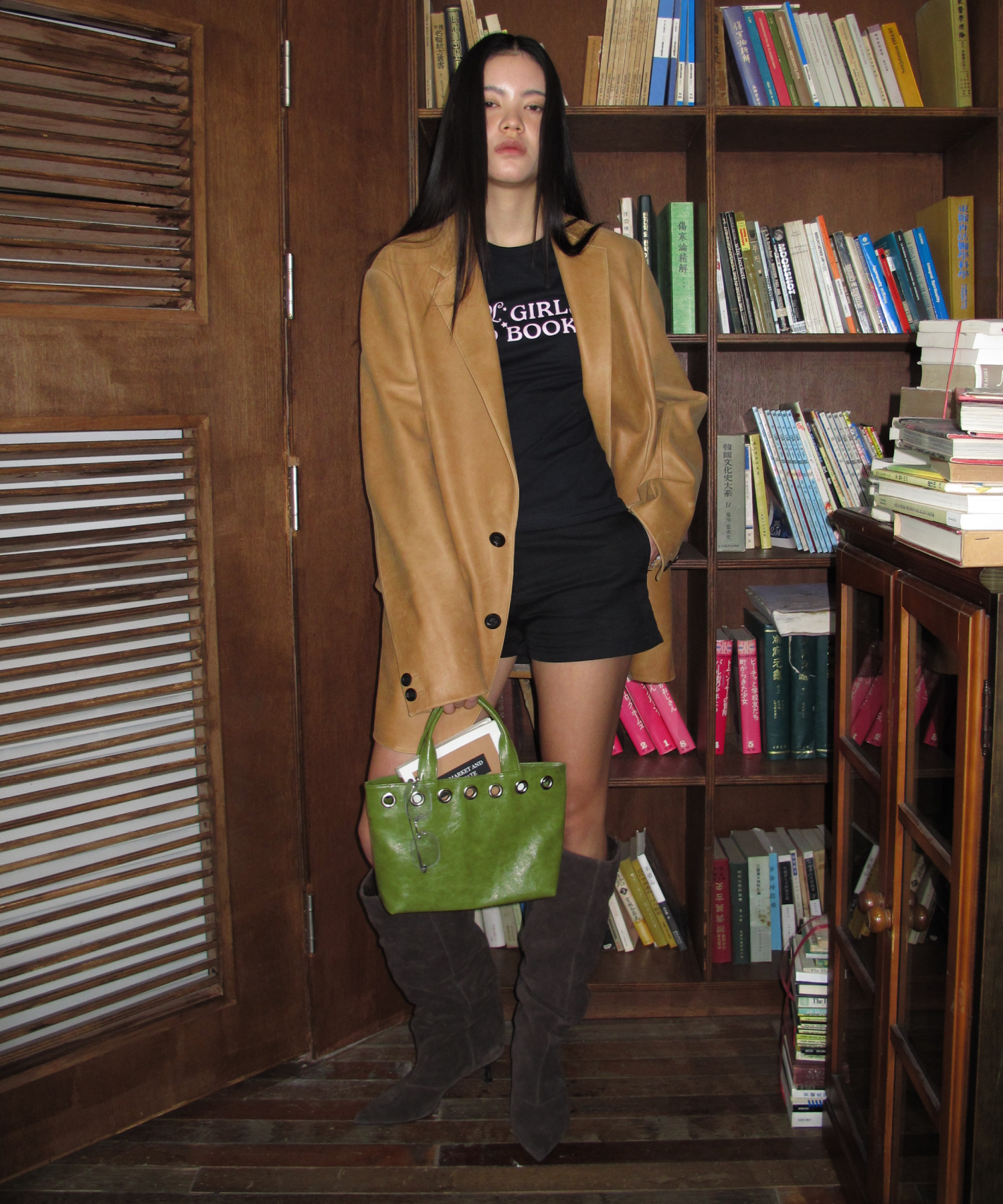 Sunday Tote Bag (eyelet wide)(olive)