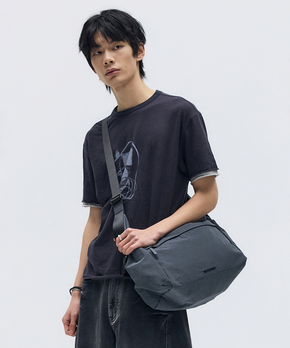 NYLON CROSS BAG CHARCOAL