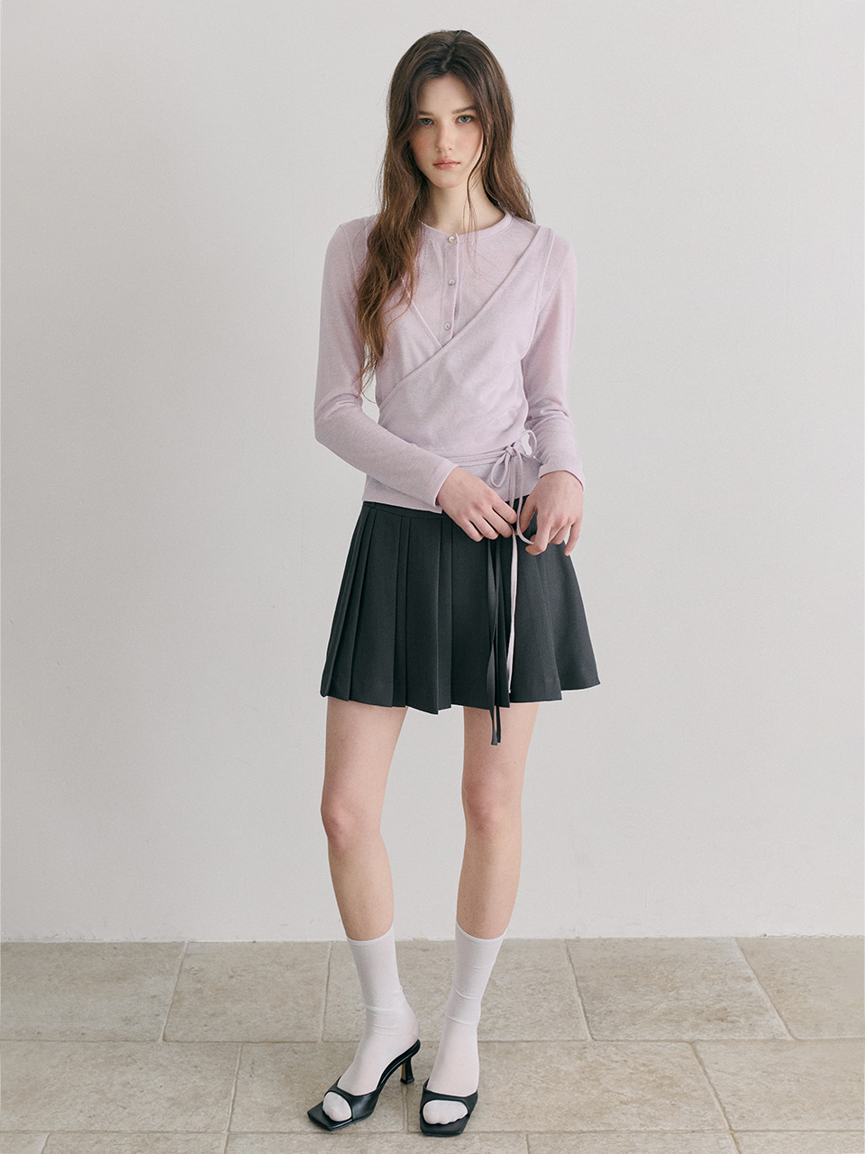 Wrap Cardigan T-Shirt Lavender
