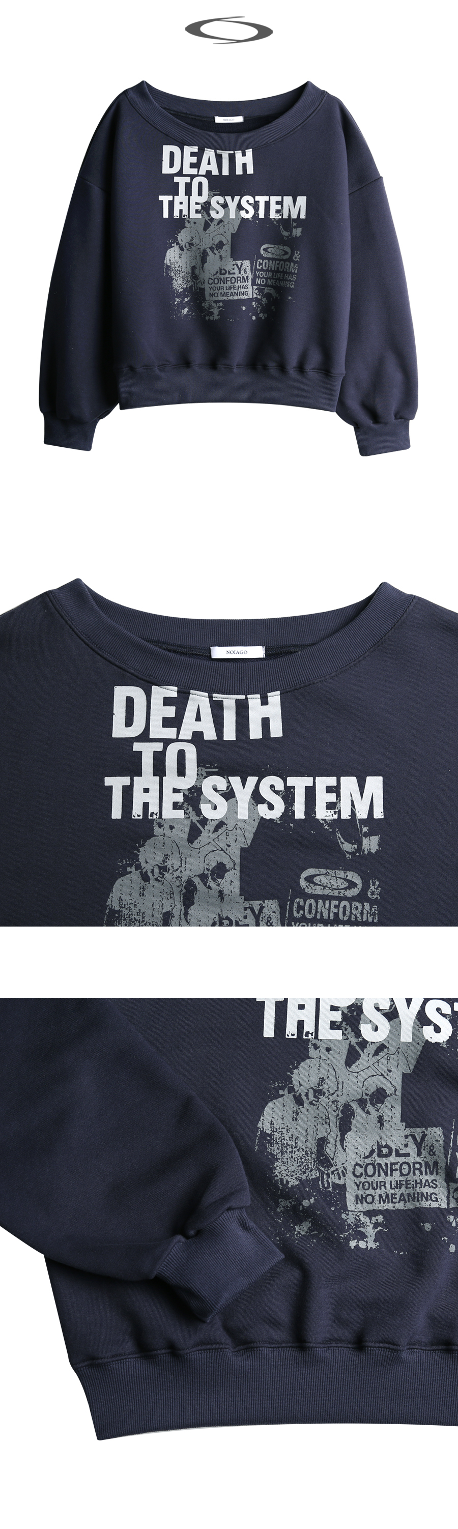 BOAT NECK SWEATSHIRT - 2 COLORS NAVY