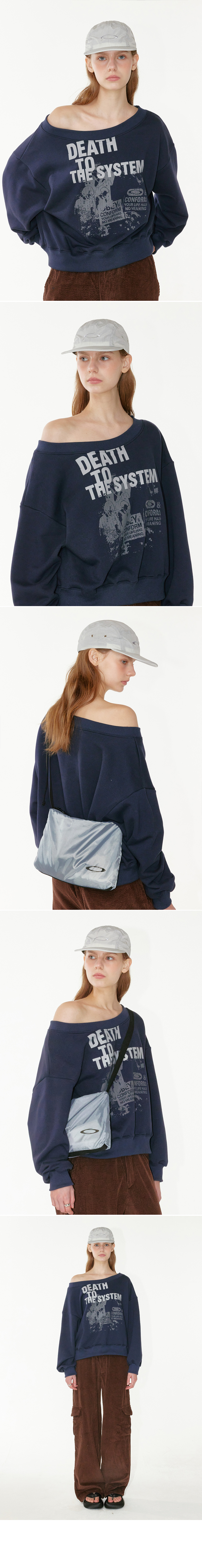 BOAT NECK SWEATSHIRT - 2 COLORS NAVY