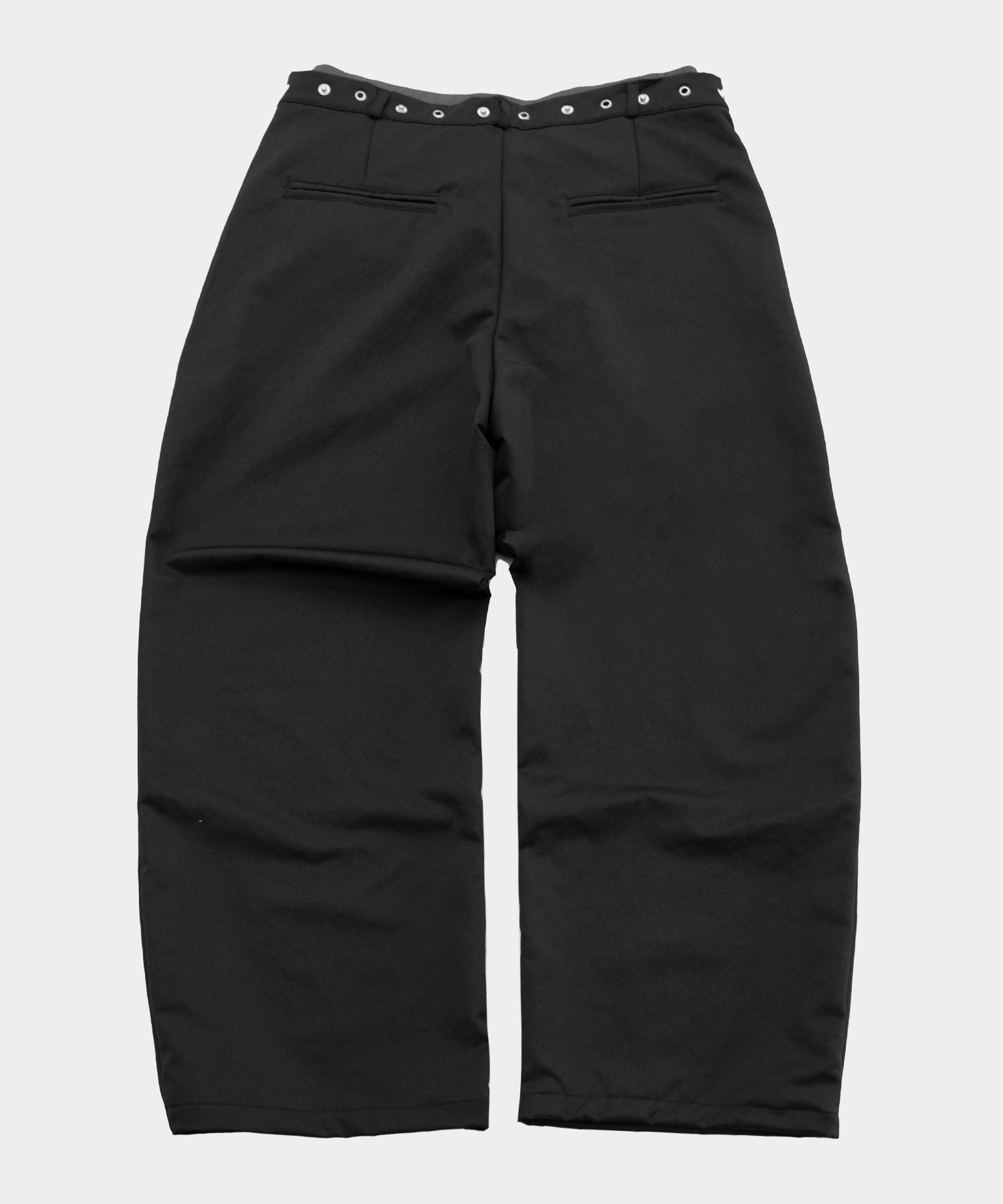 Широкие брюки с эффектом многослойности и люверсами [Black]