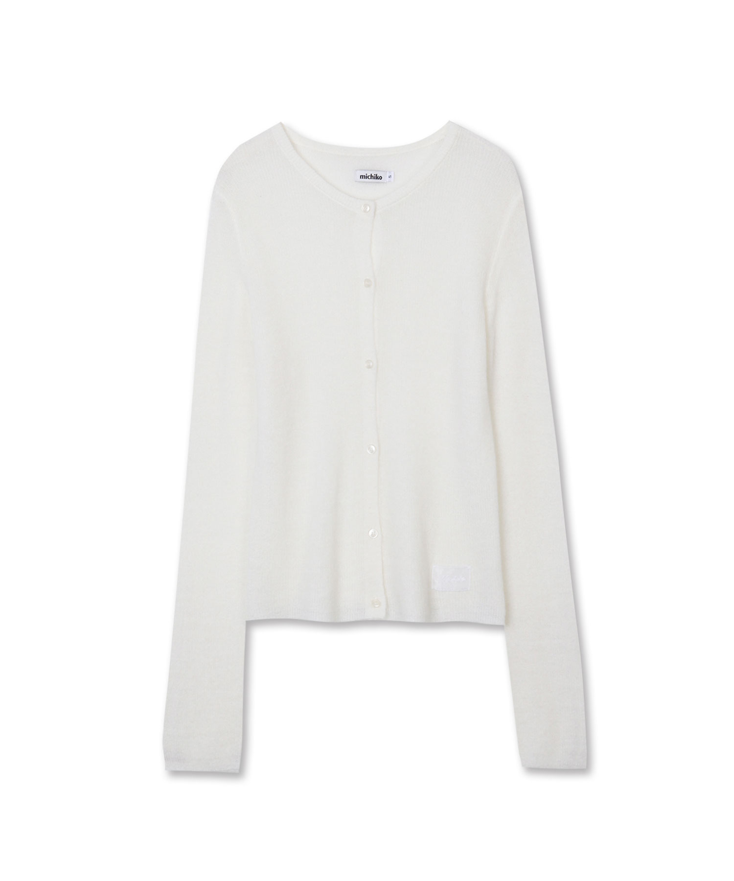 Sheer Mohair Knit Cardigan Ivory