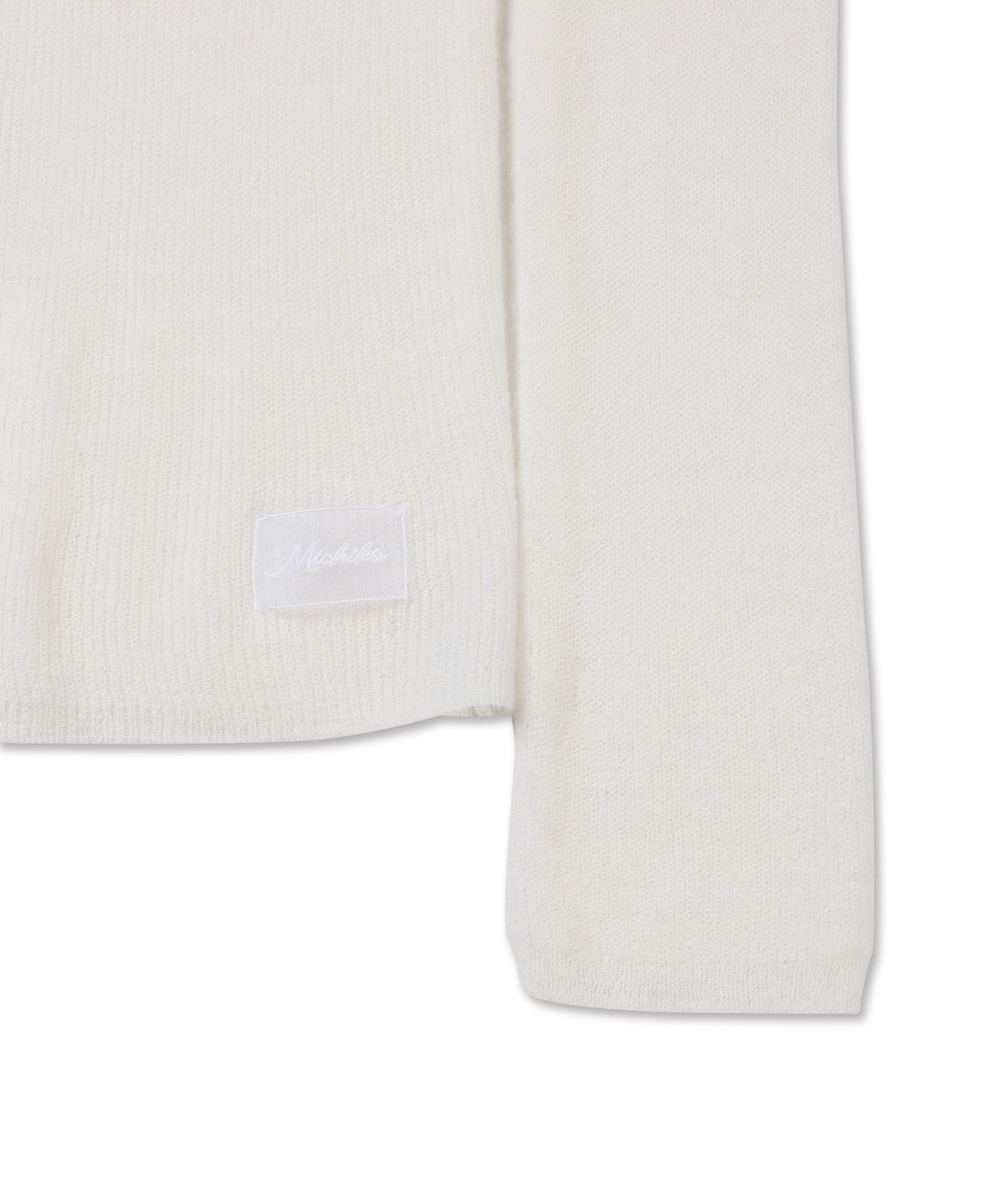 Sheer Mohair Knit Cardigan Ivory