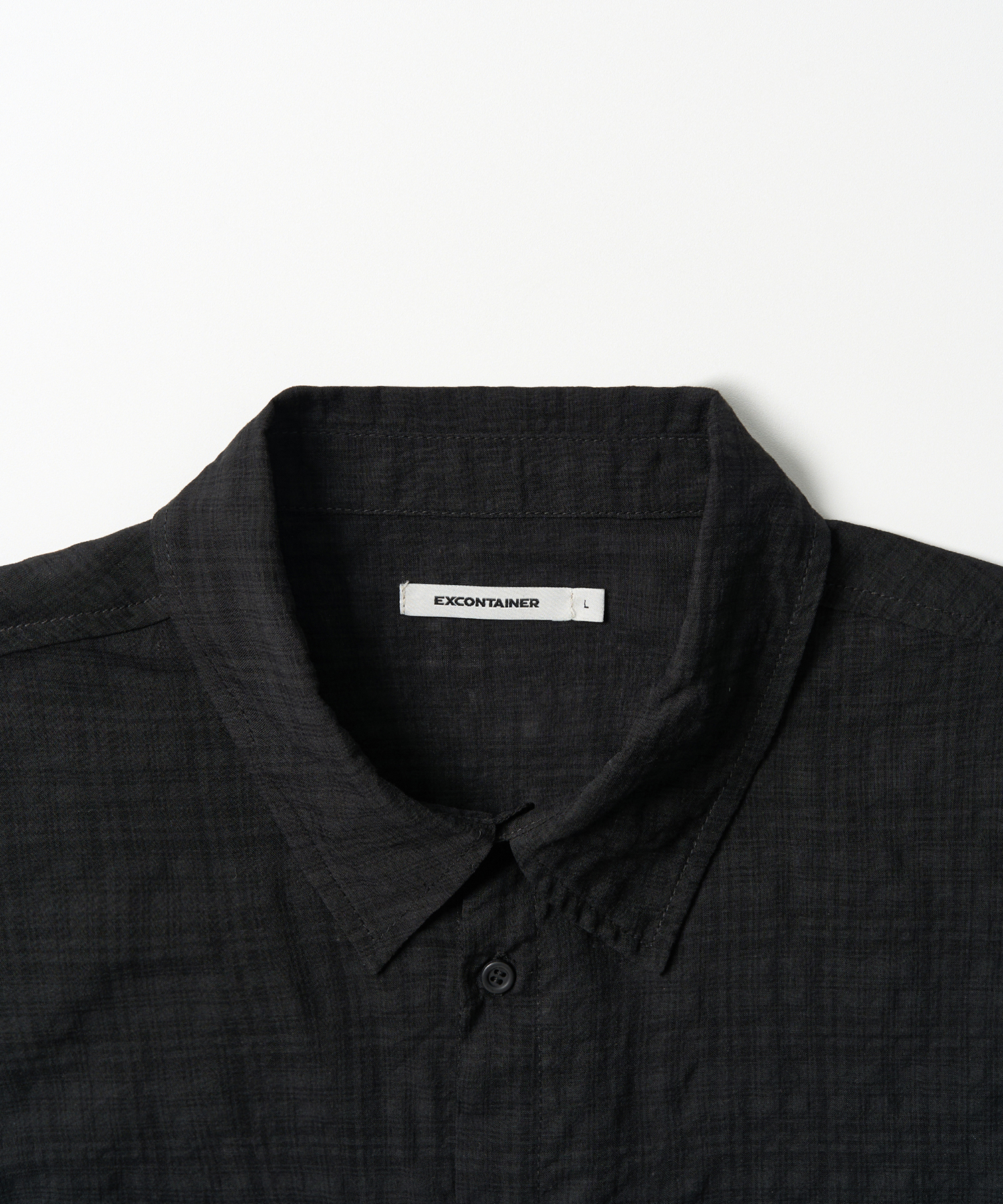 MUTED CHECK SEMI CROP SHIRT (BLACK)