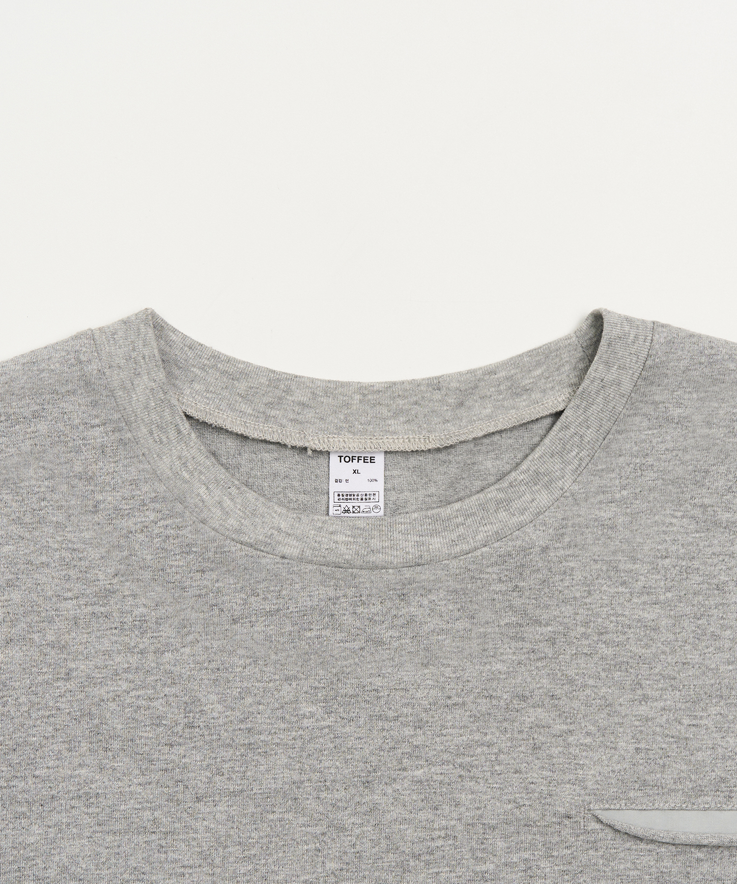 LAYERED POCKET CROP TEE (MELANGE GREY)