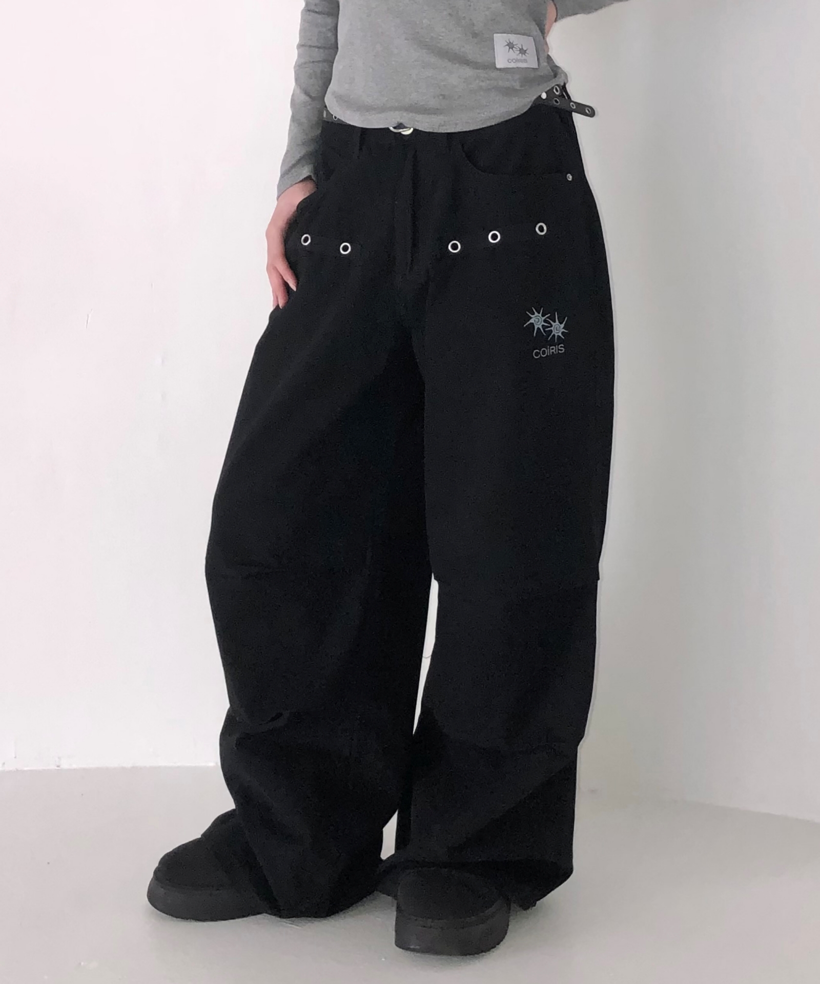 DREN BACK DIRTY LOGO PARACHUTE COTTON PANTS UNISEX (2COLOR)