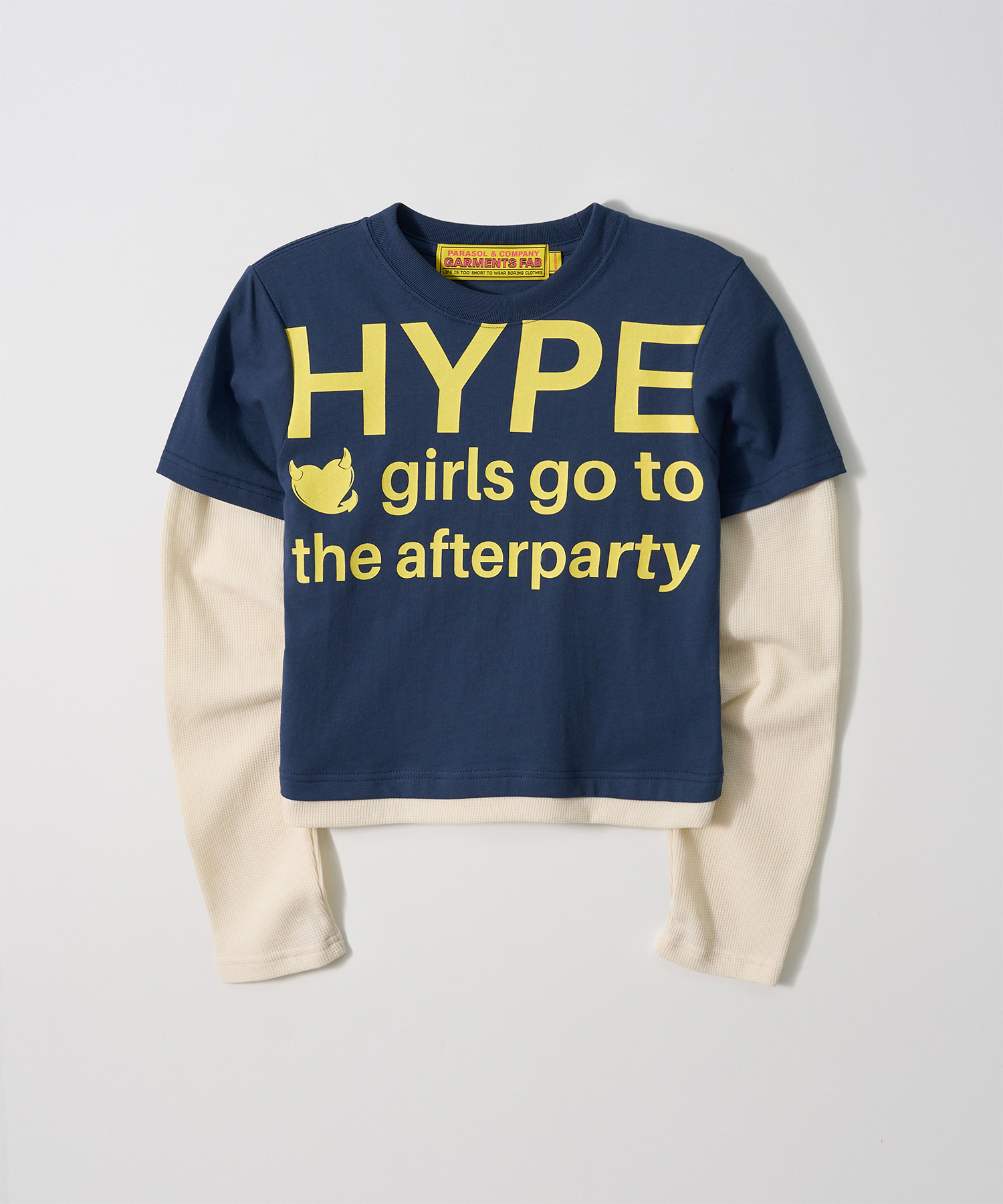 Hype People Waffle Layered Longsleeve (NAVY)