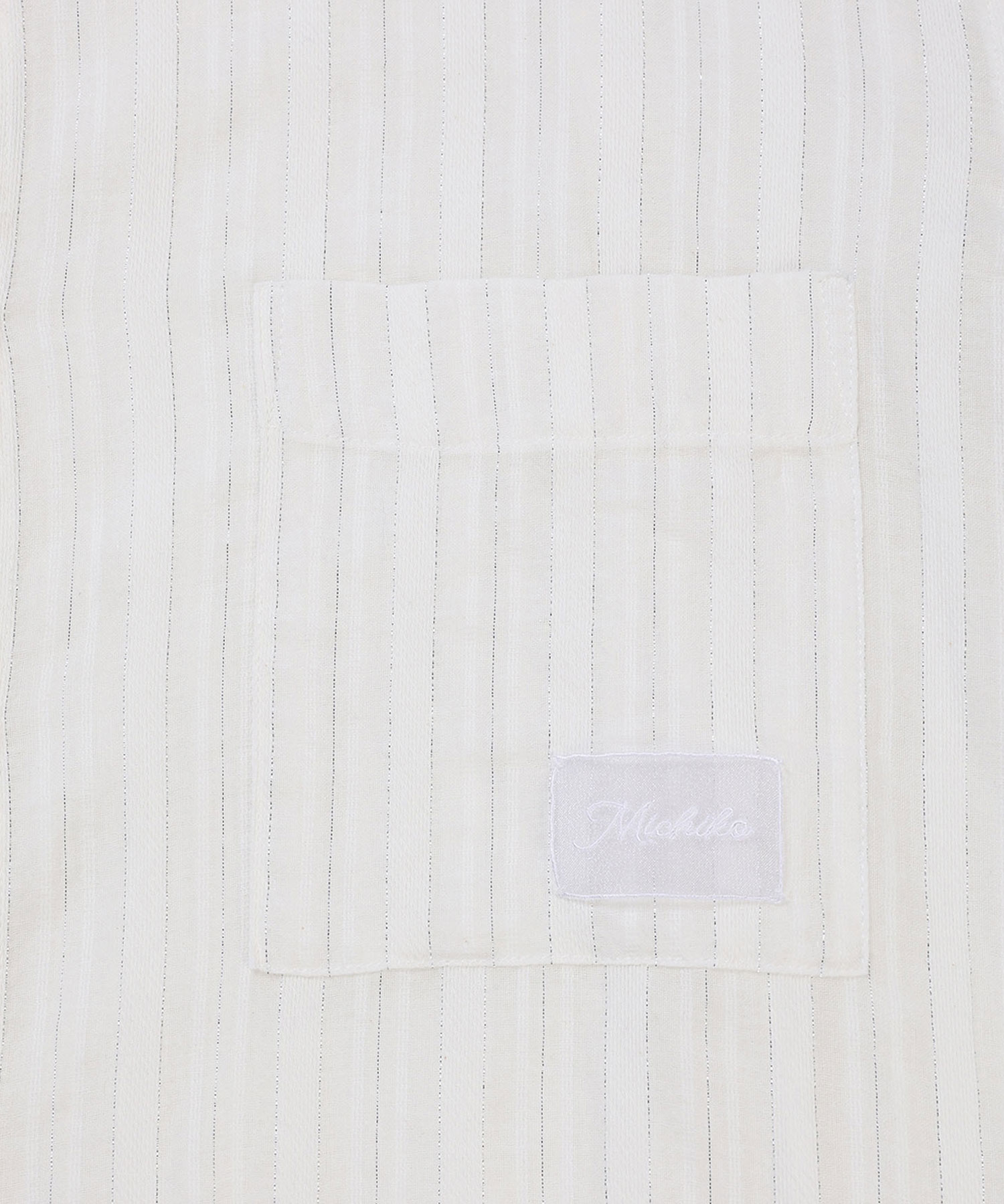Glitter Stripe Textured Shirts White