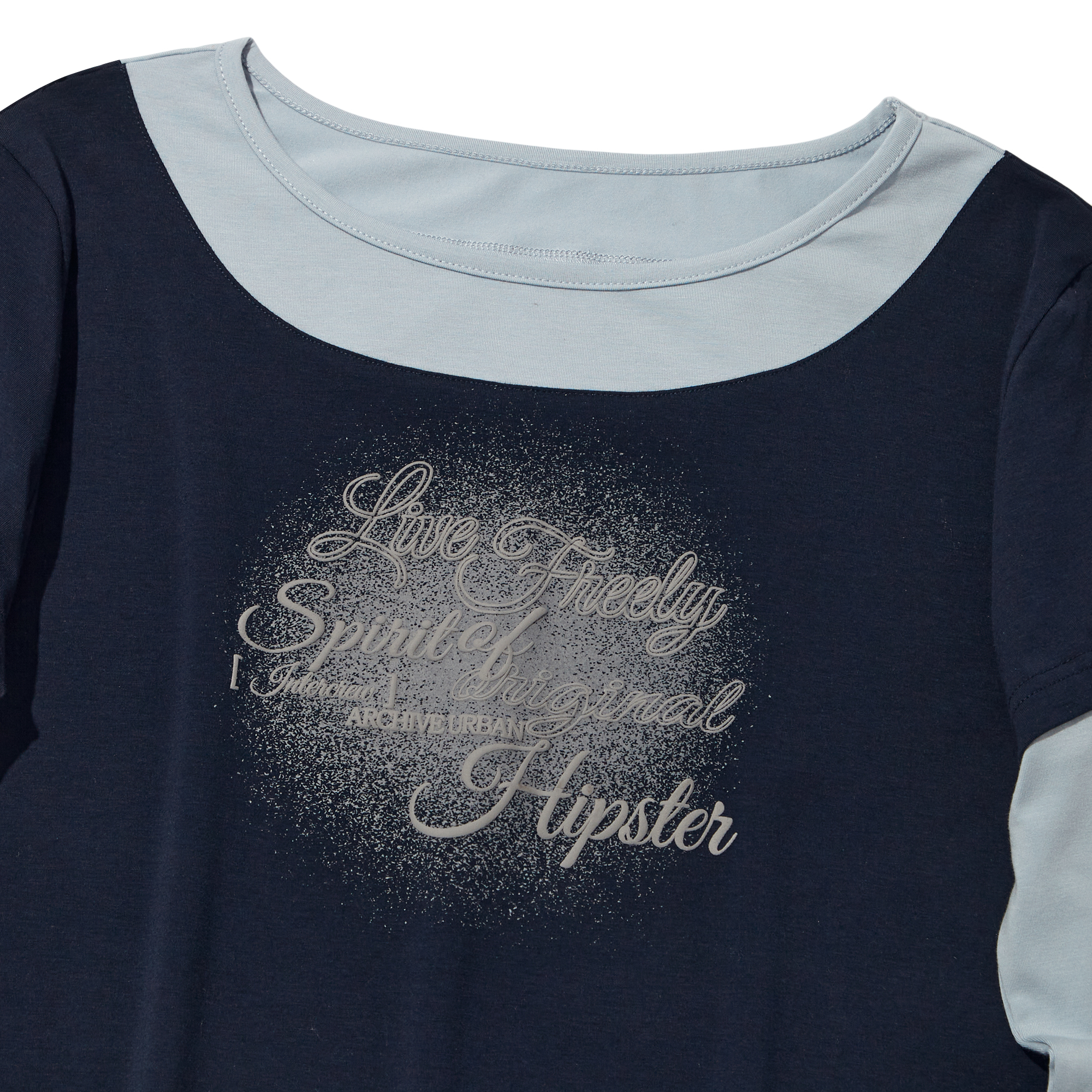 Женский лонгслив лодочка Layered Navy ITA1TR53ANA