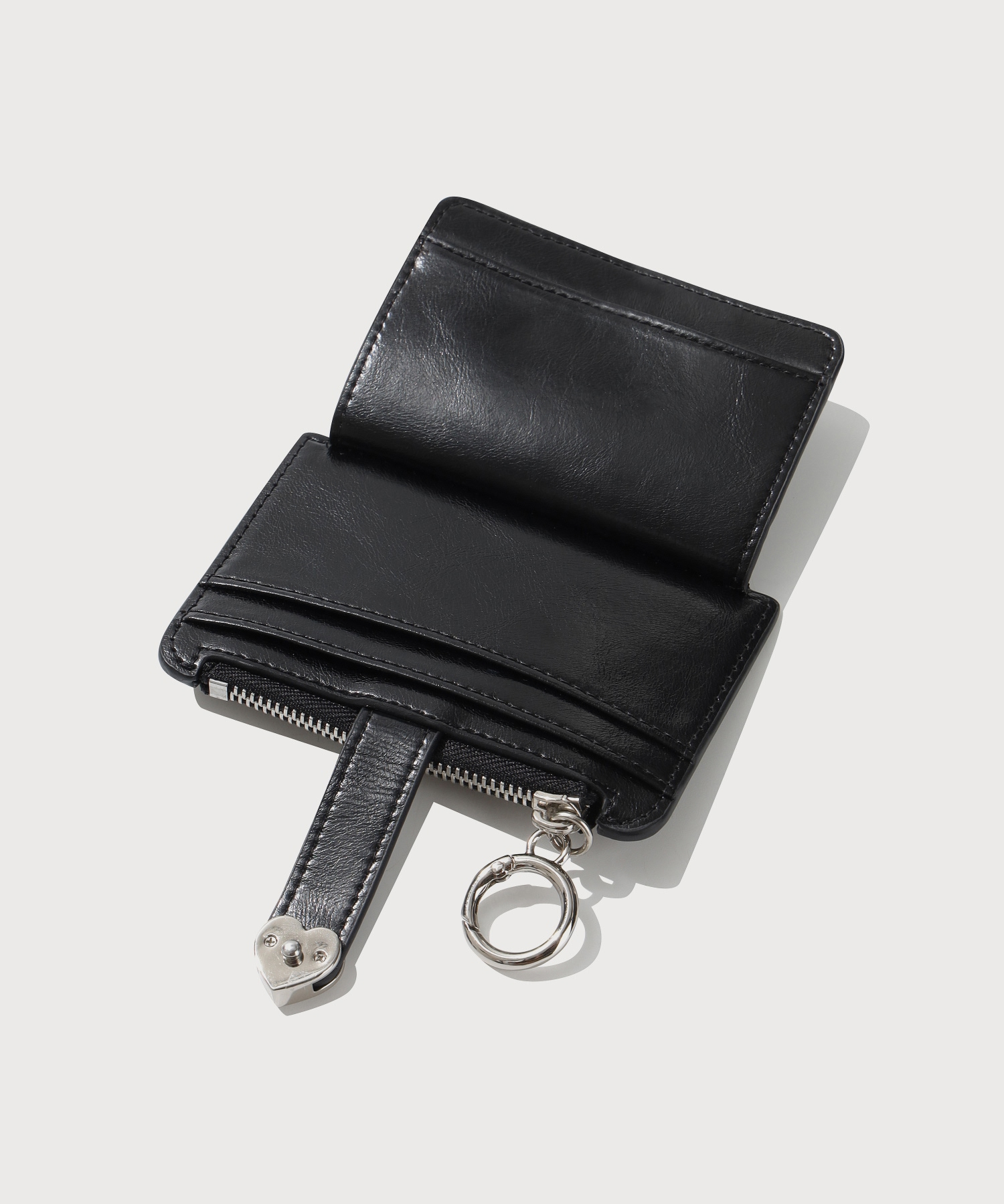 WOMEN CLOVER HEART TOP-ZIP WALLET