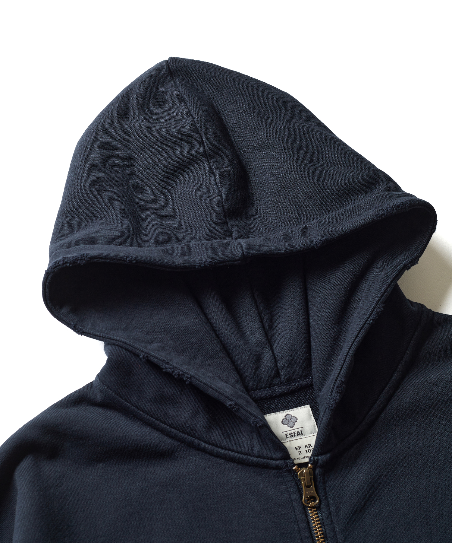 [Uyeon X ESFAI] VTG CROPPED ZIP-UP HOODIE (NAVY)