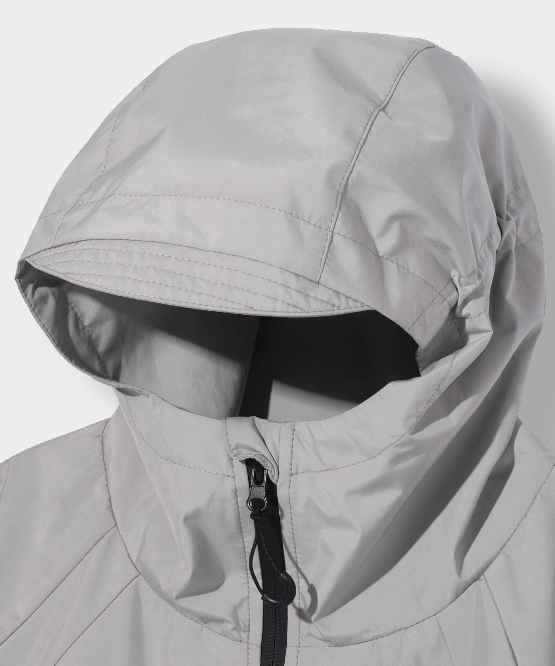 BALACLAVA SLASH HOODED ZIP-UP_WINDBREAKER GRAY