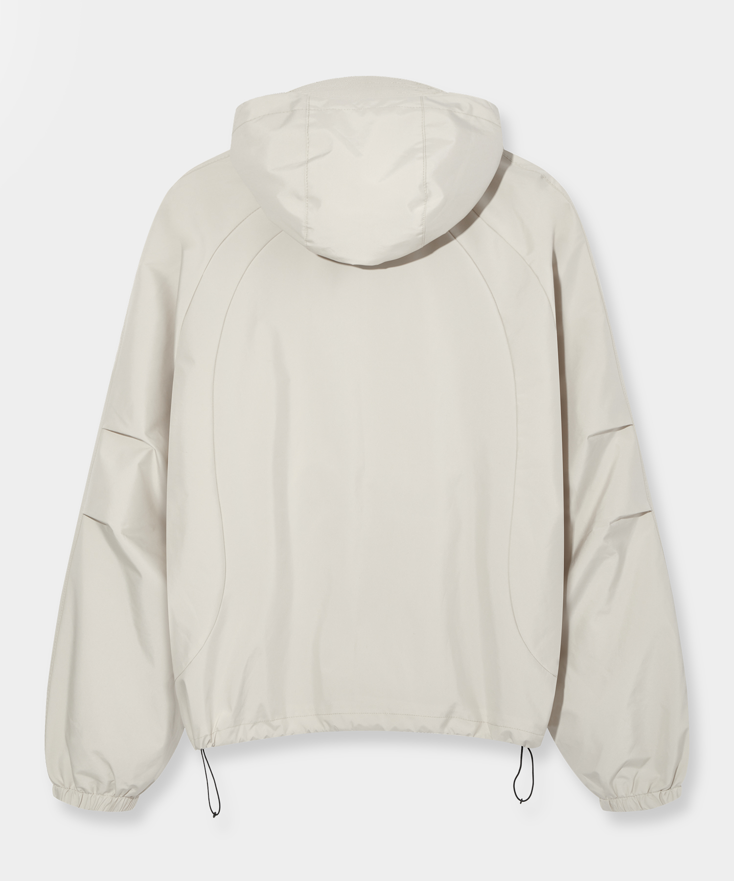 BALACLAVA SLASH HOODED ZIP-UP_WINDBREAKER CREAM