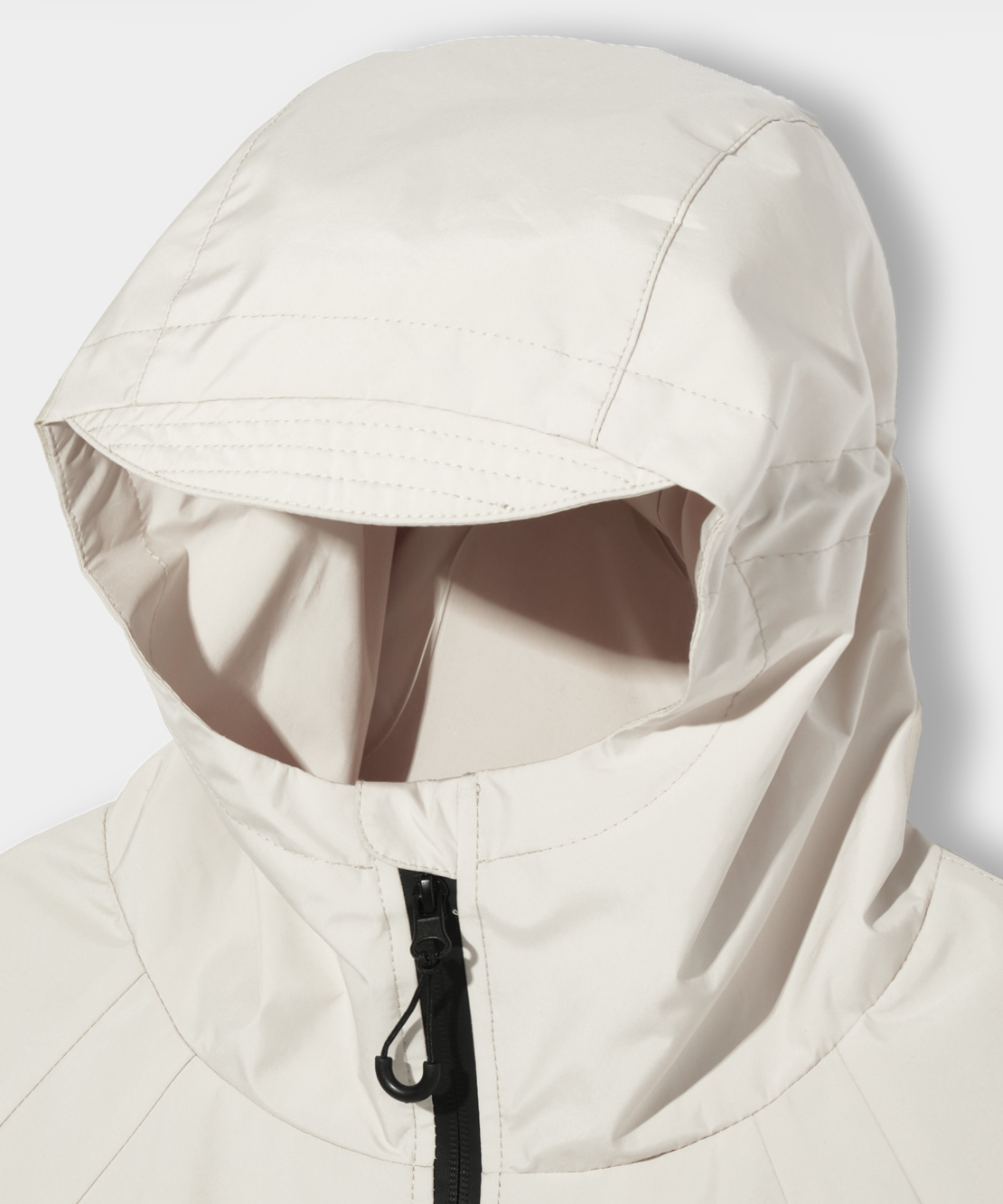 BALACLAVA SLASH HOODED ZIP-UP_WINDBREAKER CREAM