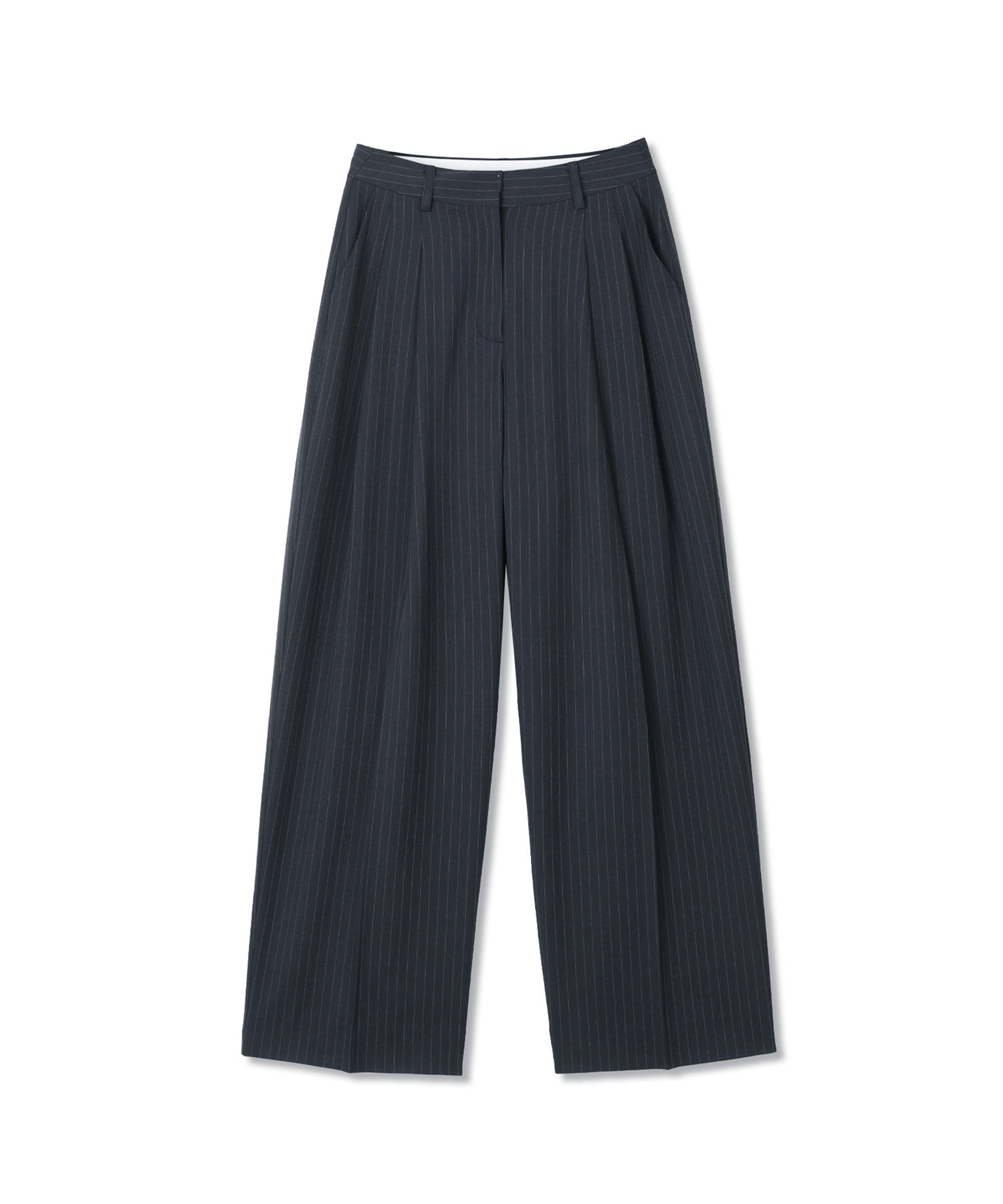 Pin Stripe Two-tuck Slacks Charcoal