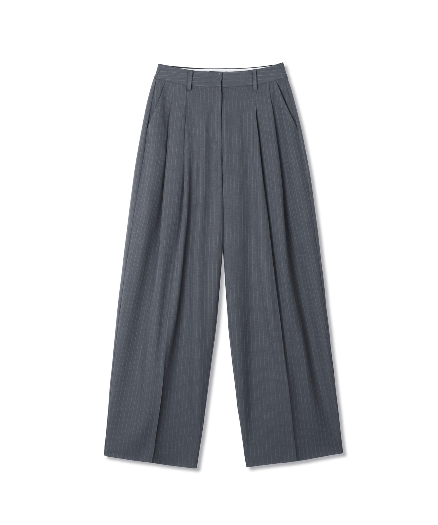 Pin Stripe Two-tuck Slacks Grey