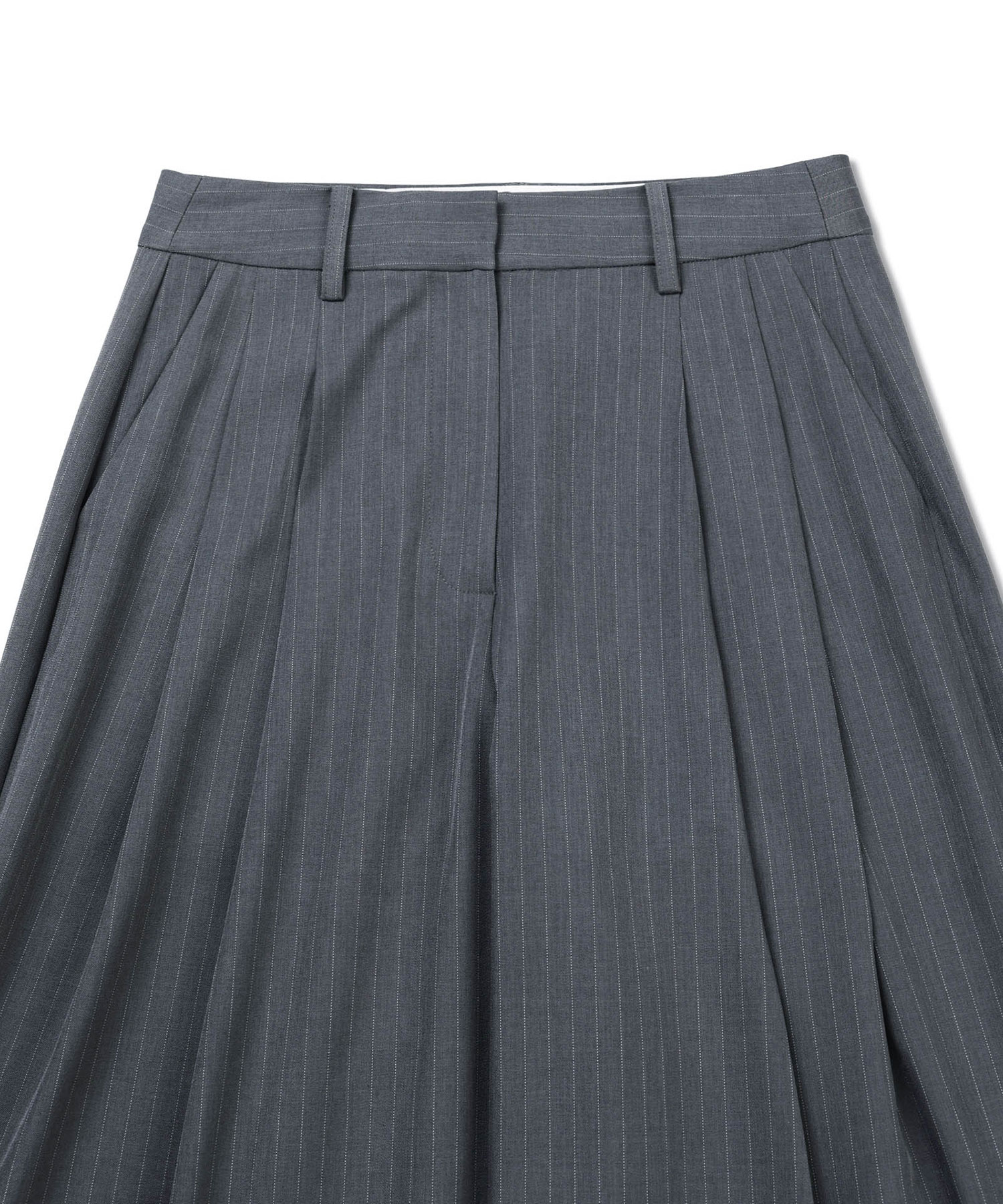 Pin Stripe Two-tuck Slacks Grey