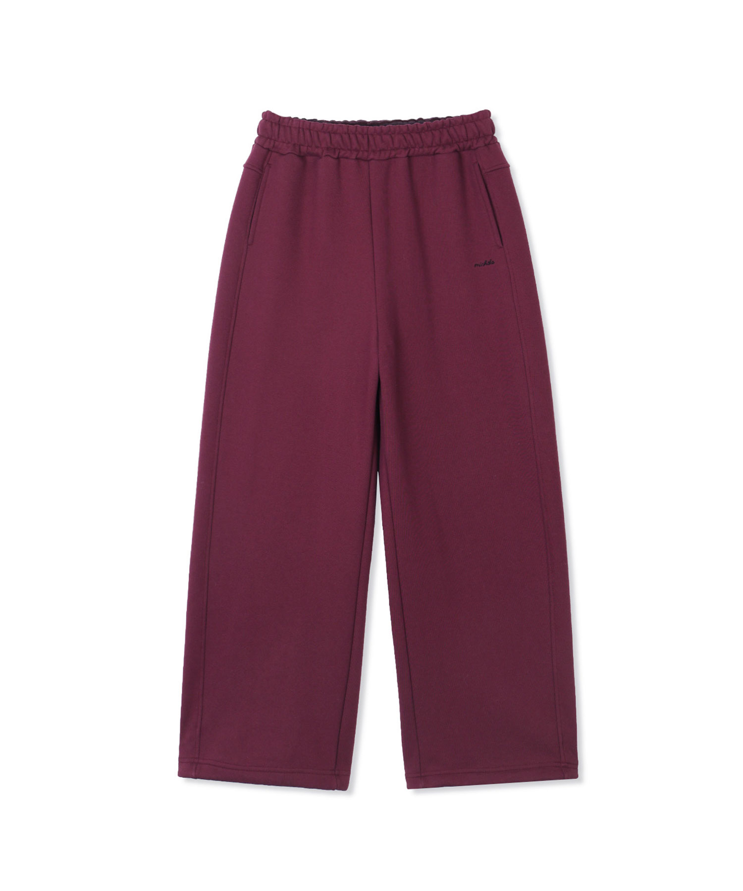 Folded Waist Sweat Pants Burgundy