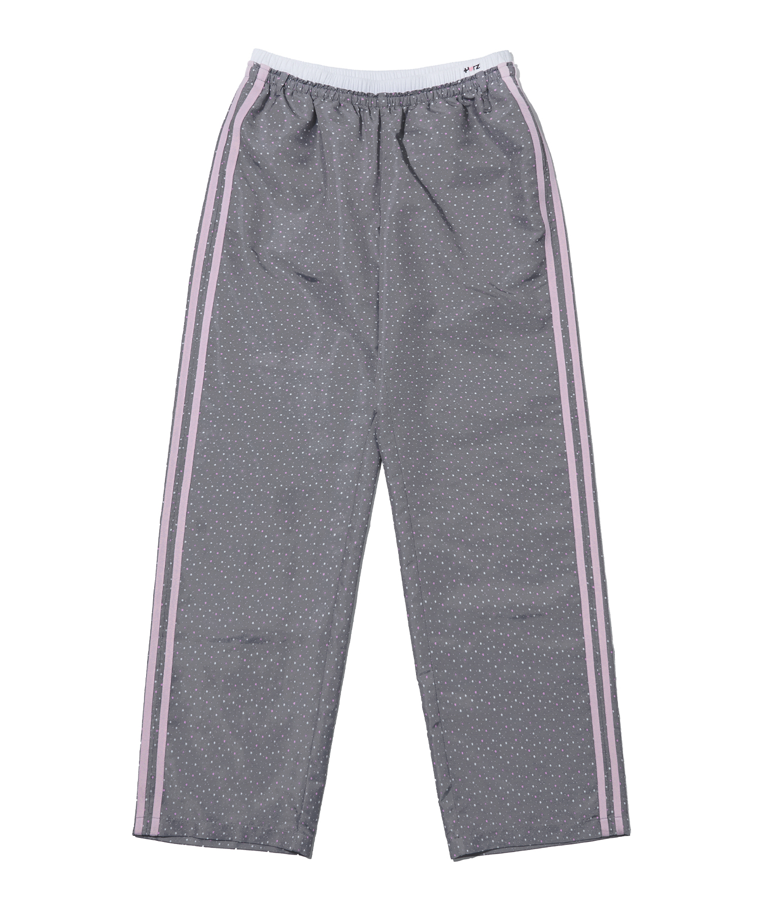 [YOUHEEXOTZ] STAR PATTERN LAYERED BANDING TRACK PANTS_GREY