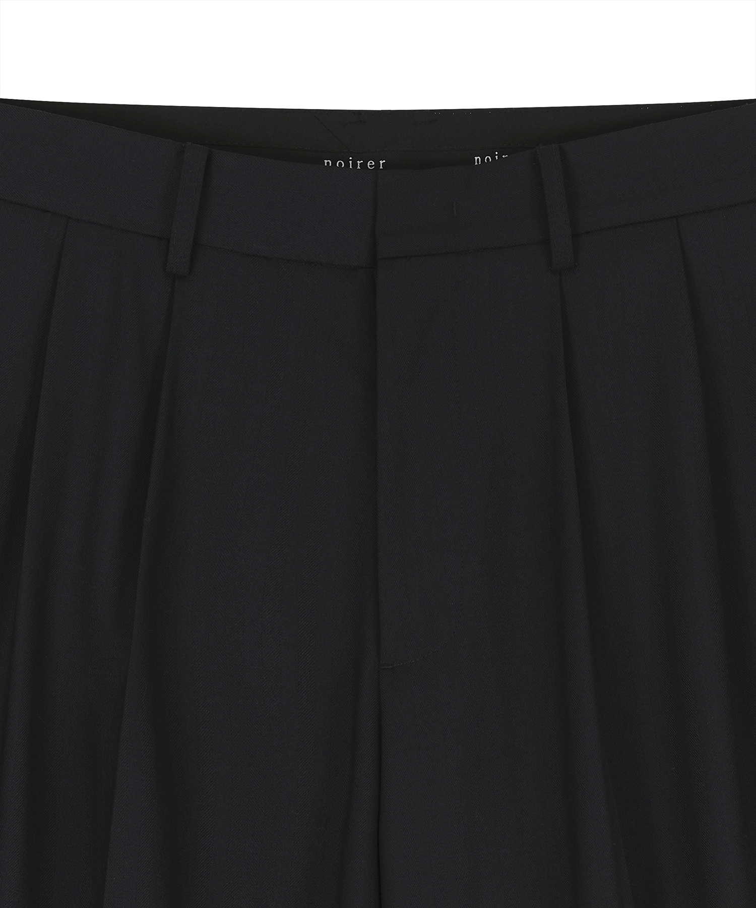 TWO-TUCK BUTTON WIDE SLACKS (NAVY)