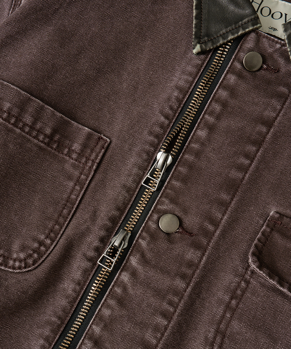 Bleached Canvas Work Jacket[Washed Brown]
