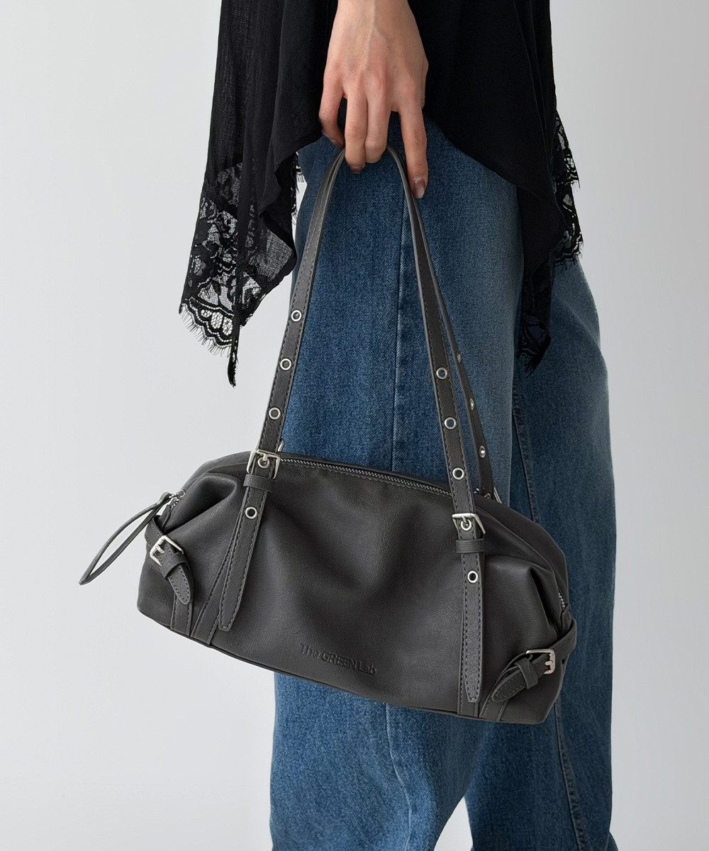 Винтажная квадратная сумка на плечо Charcoal Grey