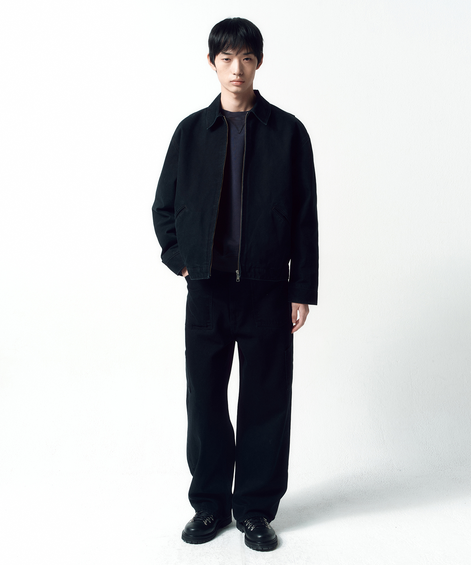 Duck Cotton Work Jacket FADED BLACK