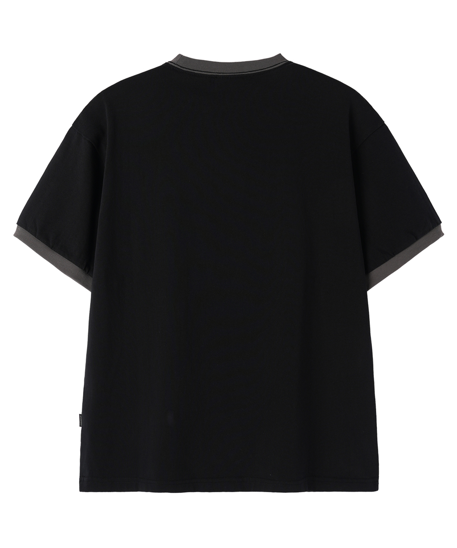 LOGO PATCH RINGER TEE - BLACK