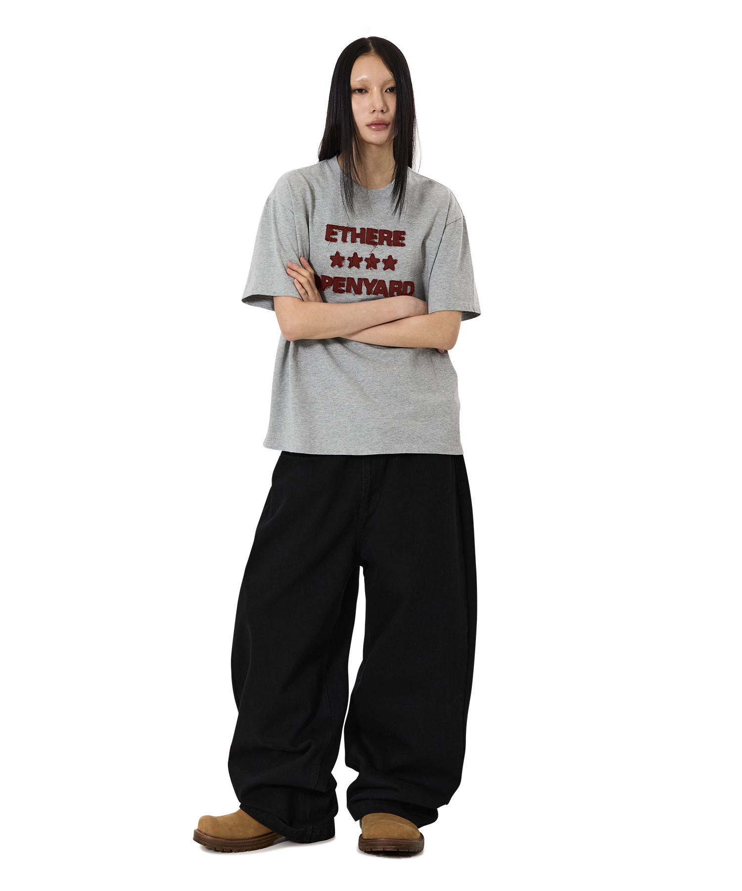 FRAYED EDGE TEE - MELANGE