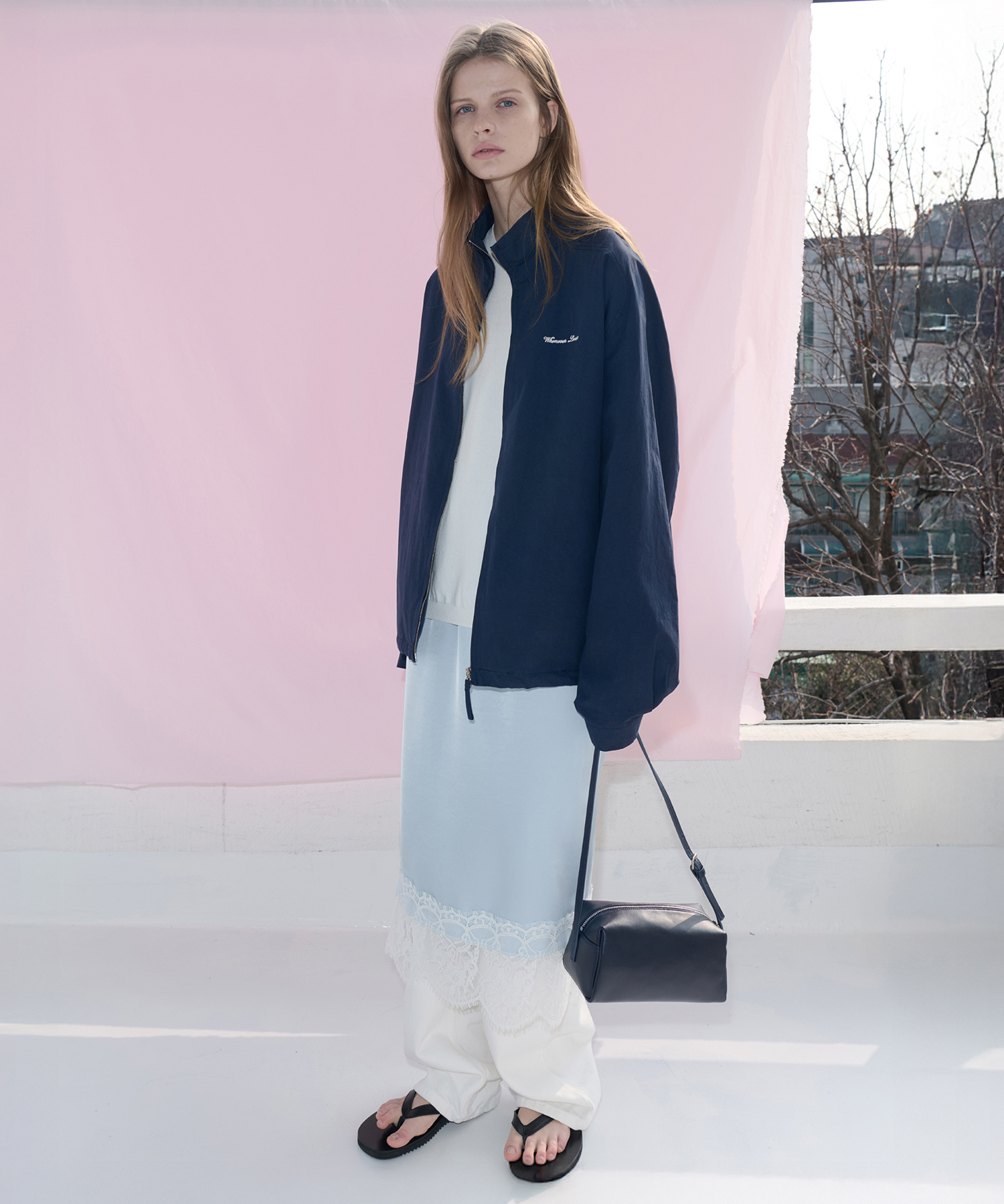 Ground Raglan Zip-up Jumper - Blueberry тёмно-синий