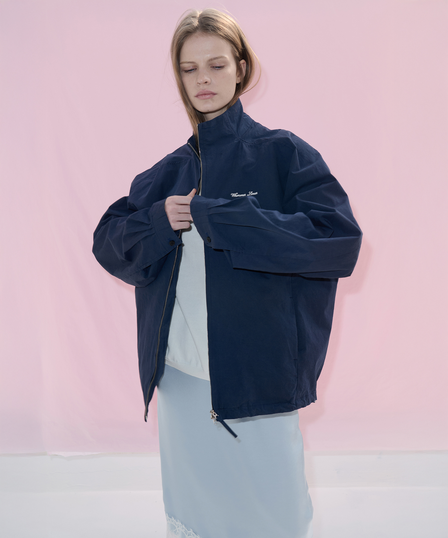 Ground Raglan Zip-up Jumper - Blueberry тёмно-синий